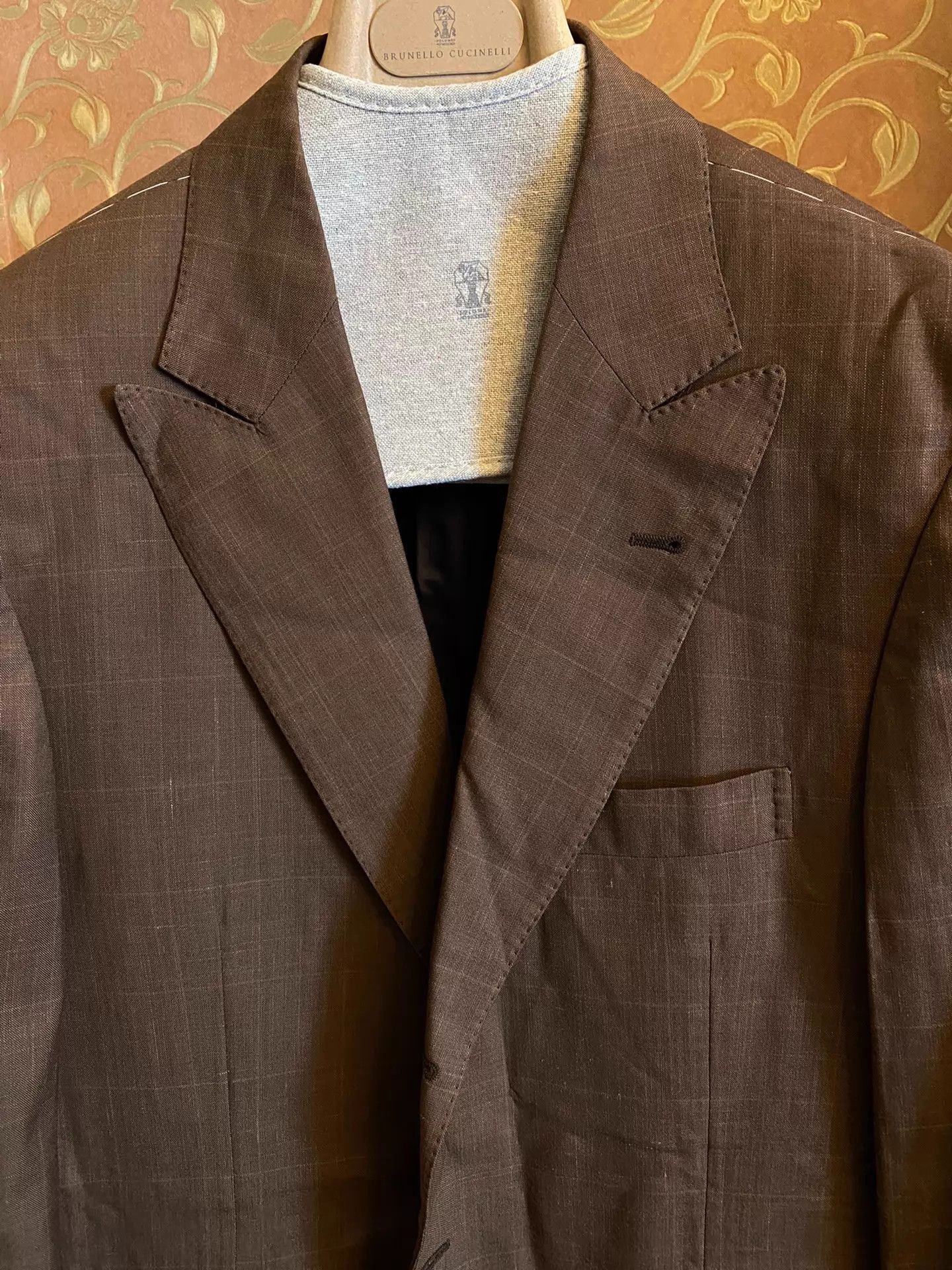 Brunello Cucinelli BRUNELLO CUCINELLI Wool Linen Silk Blend Suit Size 48 Size 50R - 2 Thumbnail