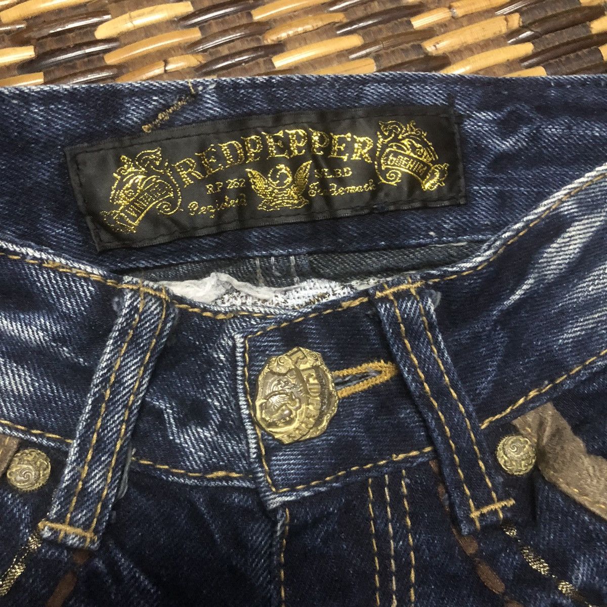 Hysteric Glamour VINTAGE RED PEPPER DENIM JEANS DESIGN UNISEX Size 28" / US 6 / IT 42 - 14 Thumbnail