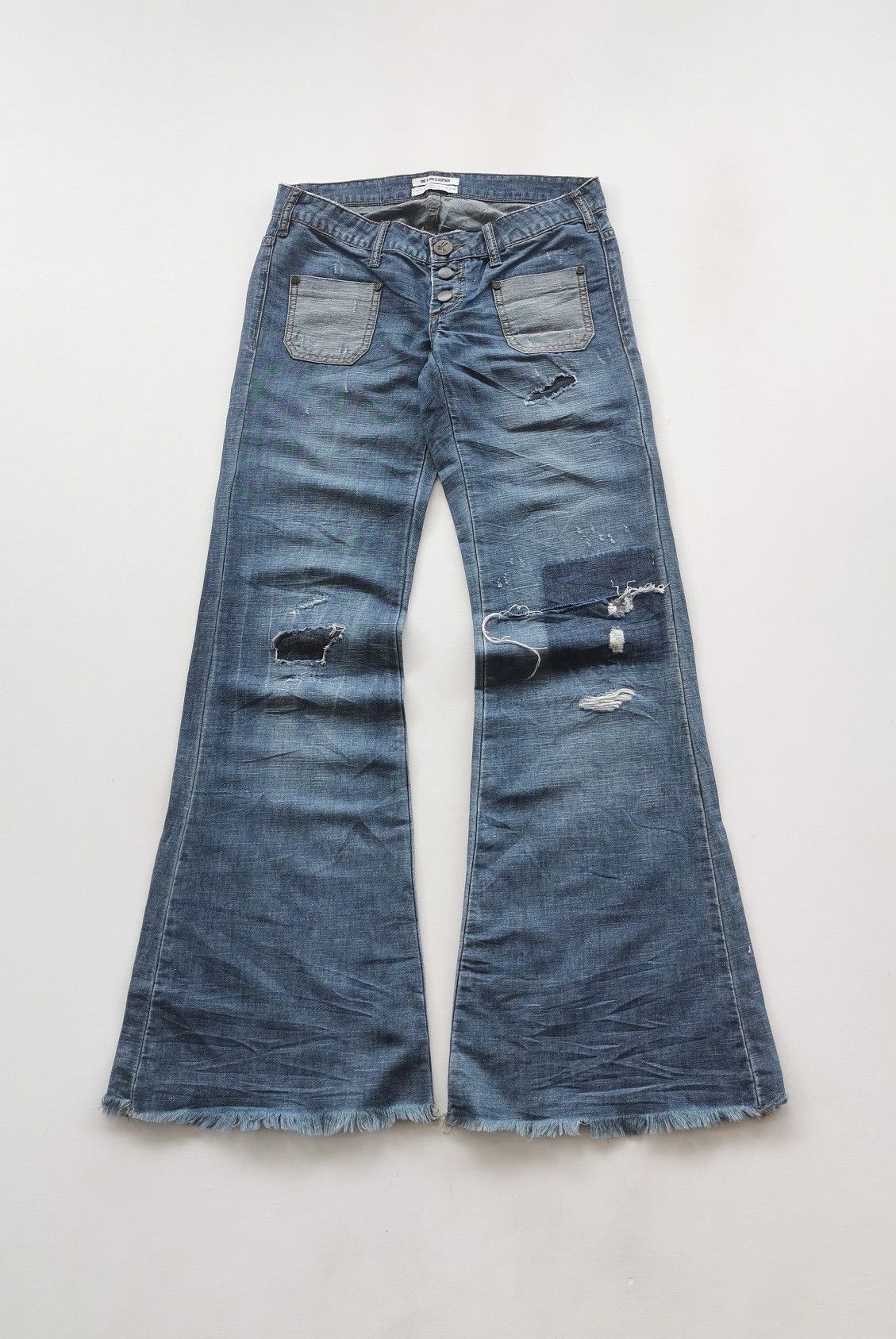 Japanese Brand Oneteaspoon Bell Bottom Flare Distressed Jeans Size 30" / US 8 / IT 44 - 1 Thumbnail