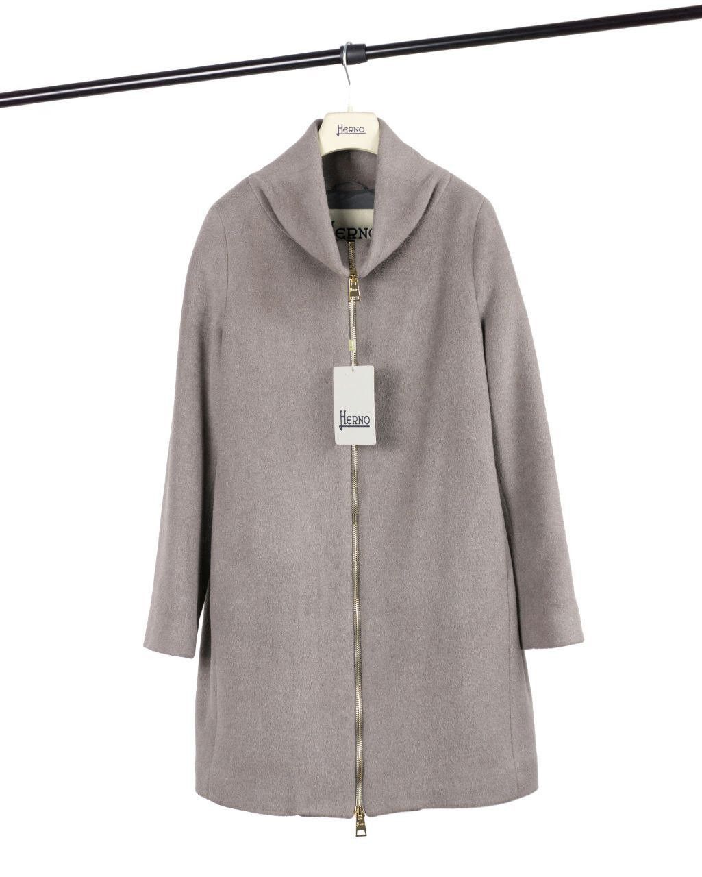 Herno HERNO / Zip Wool-Angora-Silk Coat Size M / US 6-8 / IT 42-44 - 4 Thumbnail