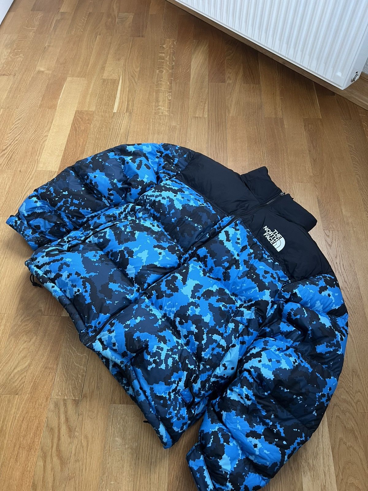 The North Face 700 Blue Camo Puffer Jacket