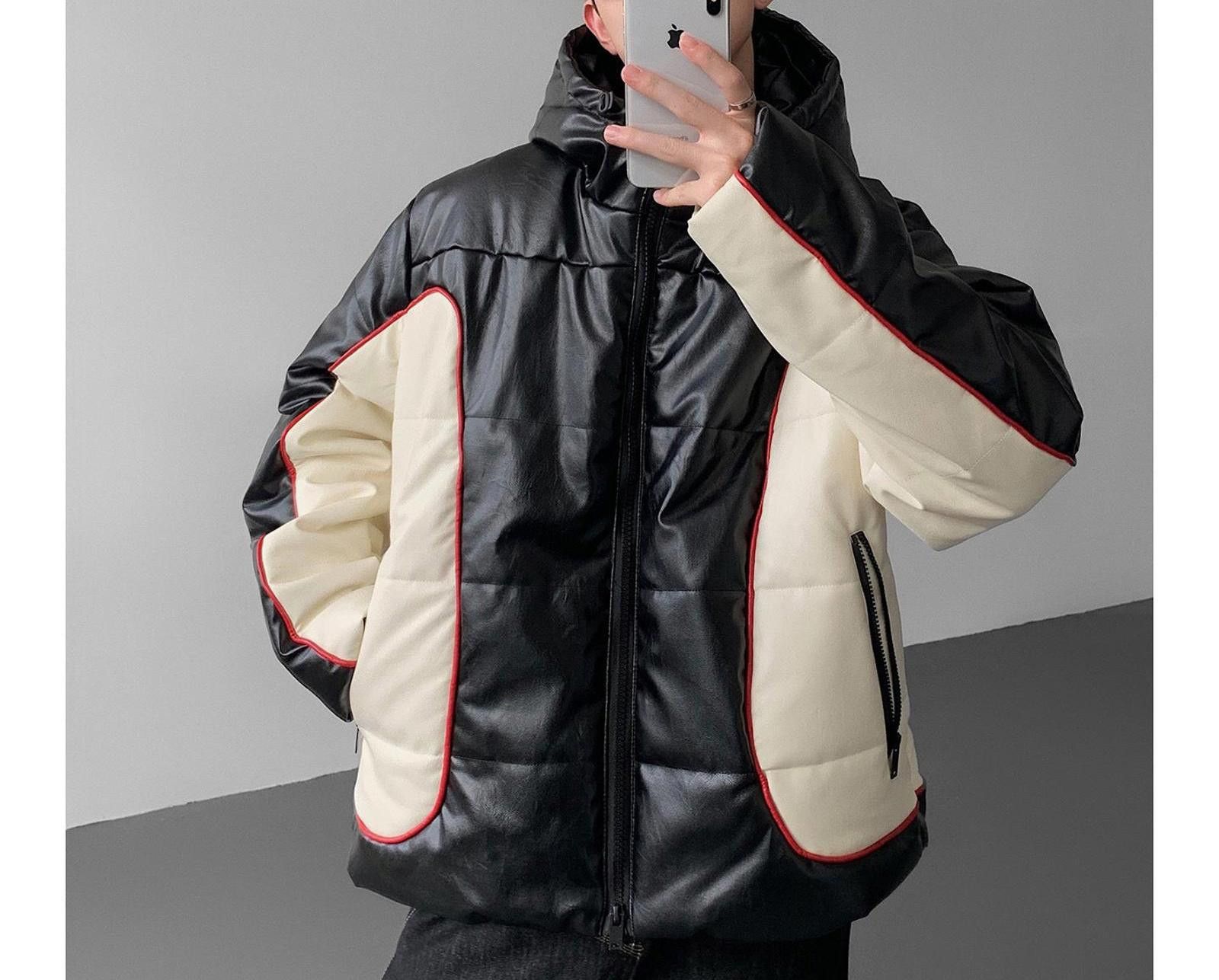 Vintage Black and Cream Puffer Jacket, Oversized Hooded Outerwear Size US M / EU 48-50 / 2 - 4 Thumbnail