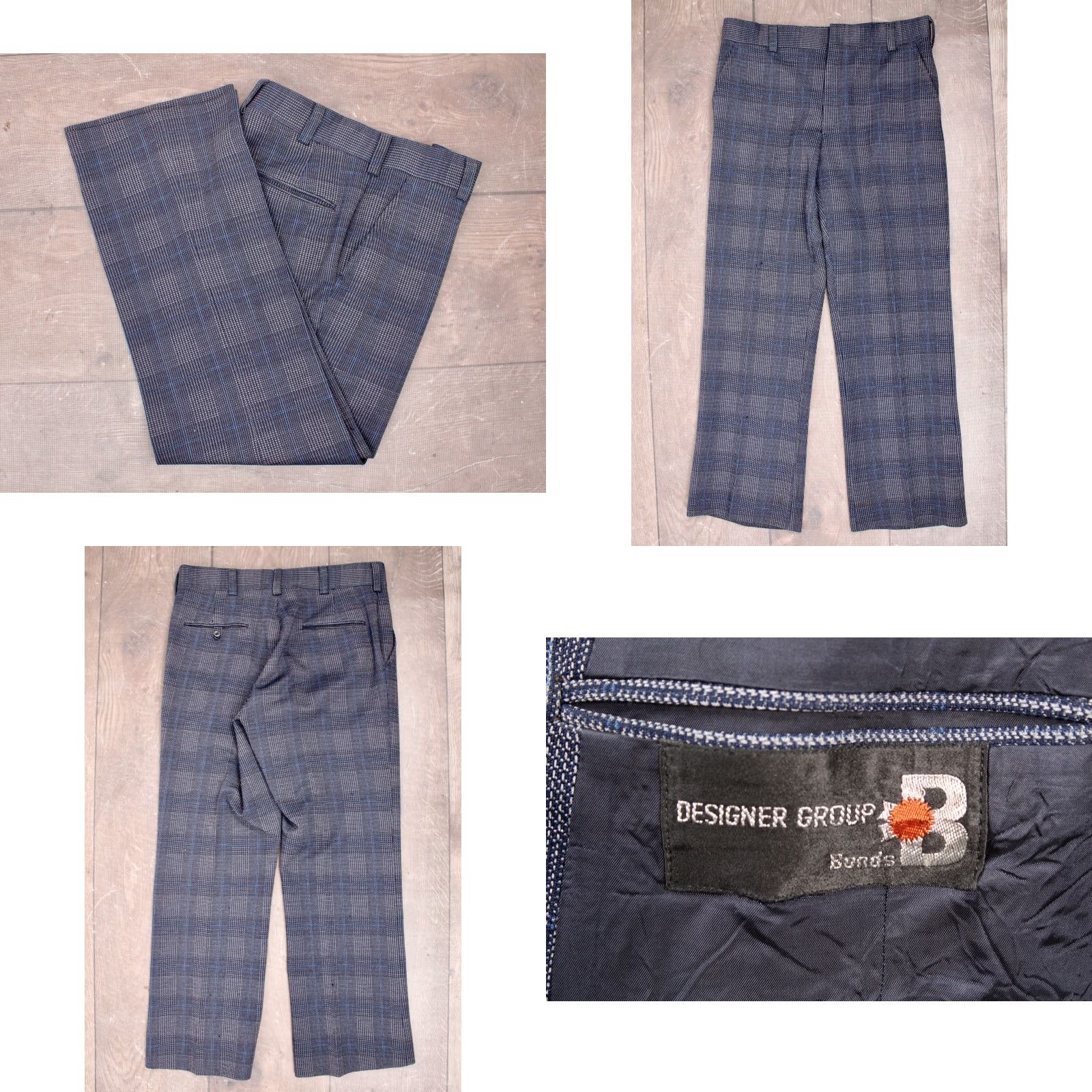 Vintage MENS VTG 70s 2 PC Dark Blue Leisure Suit W Tie Sz M 1970s Polyester Disco Plaid Shirt Size 40R - 8 Thumbnail