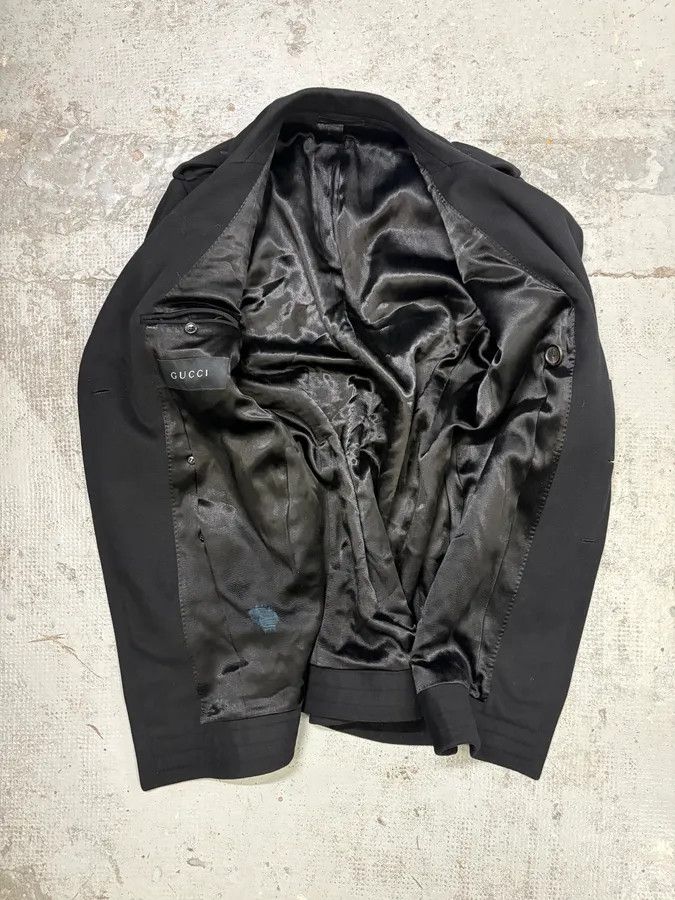 Gucci 2000s Gucci Black Wool Premium Classy Long Coat Size US M / EU 48-50 / 2 - 6 Thumbnail