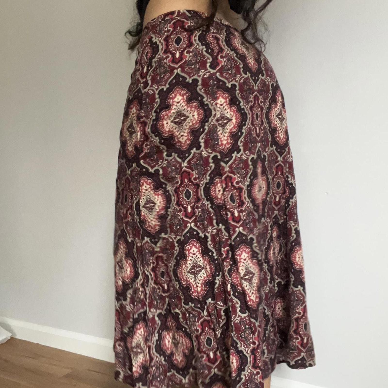 Other Red and burgundy midi skirt with a boho vibe #fairycore Size 32" / US 10 / IT 46 - 5 Thumbnail