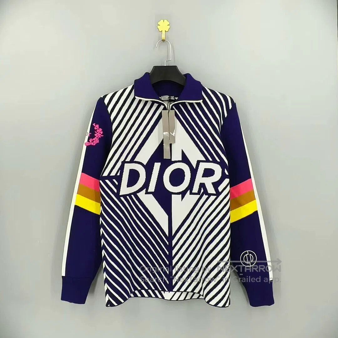 Dior dior logo knit high neck zip-up sweater. Size US M / EU 48-50 / 2 - 1 Thumbnail