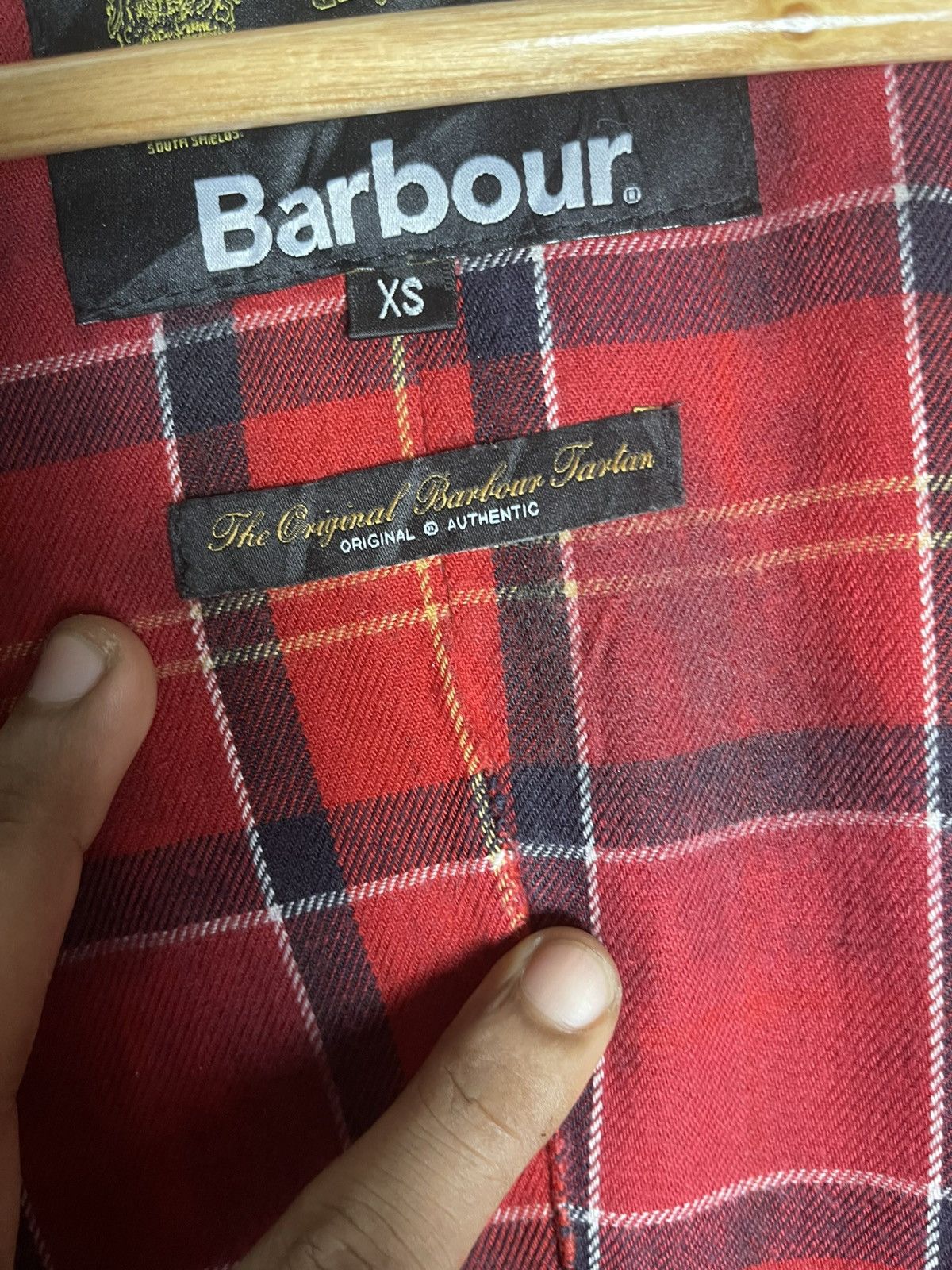 Barbour VINTAGE BARBOUR ASHBY WAXED JACKET TARTAN LINEN RARE Size US XS / EU 42 / 0 - 18 Thumbnail