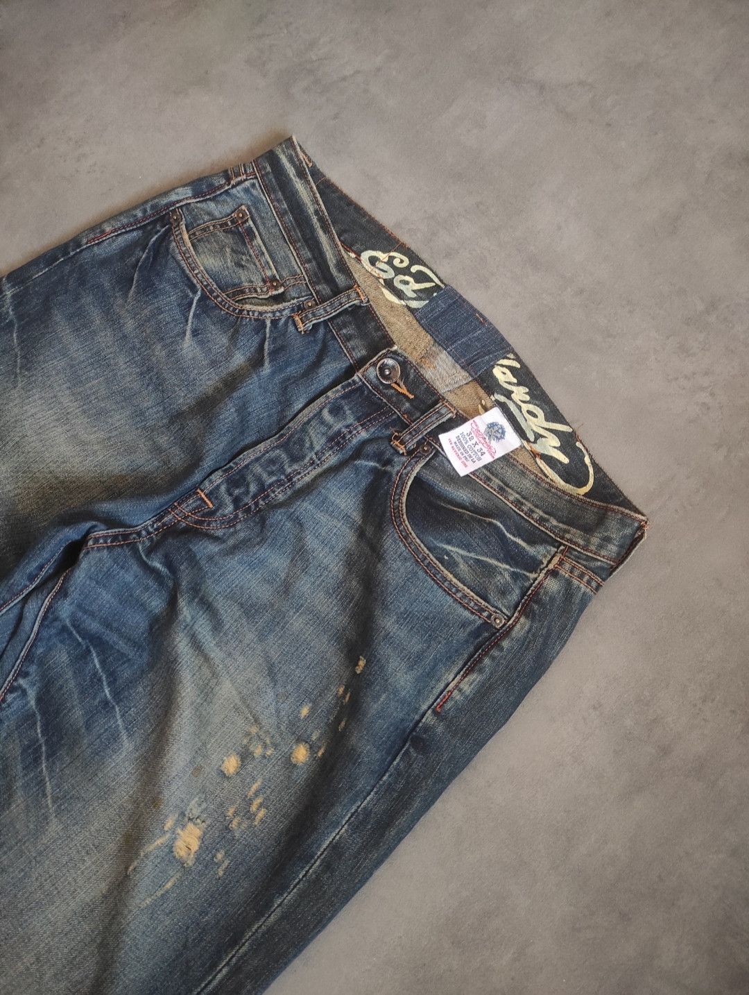 Ed Hardy Ed Hardy vintage denim jeans 32x34 skull spider y2k 00s Size US 32 / EU 48 - 5 Thumbnail