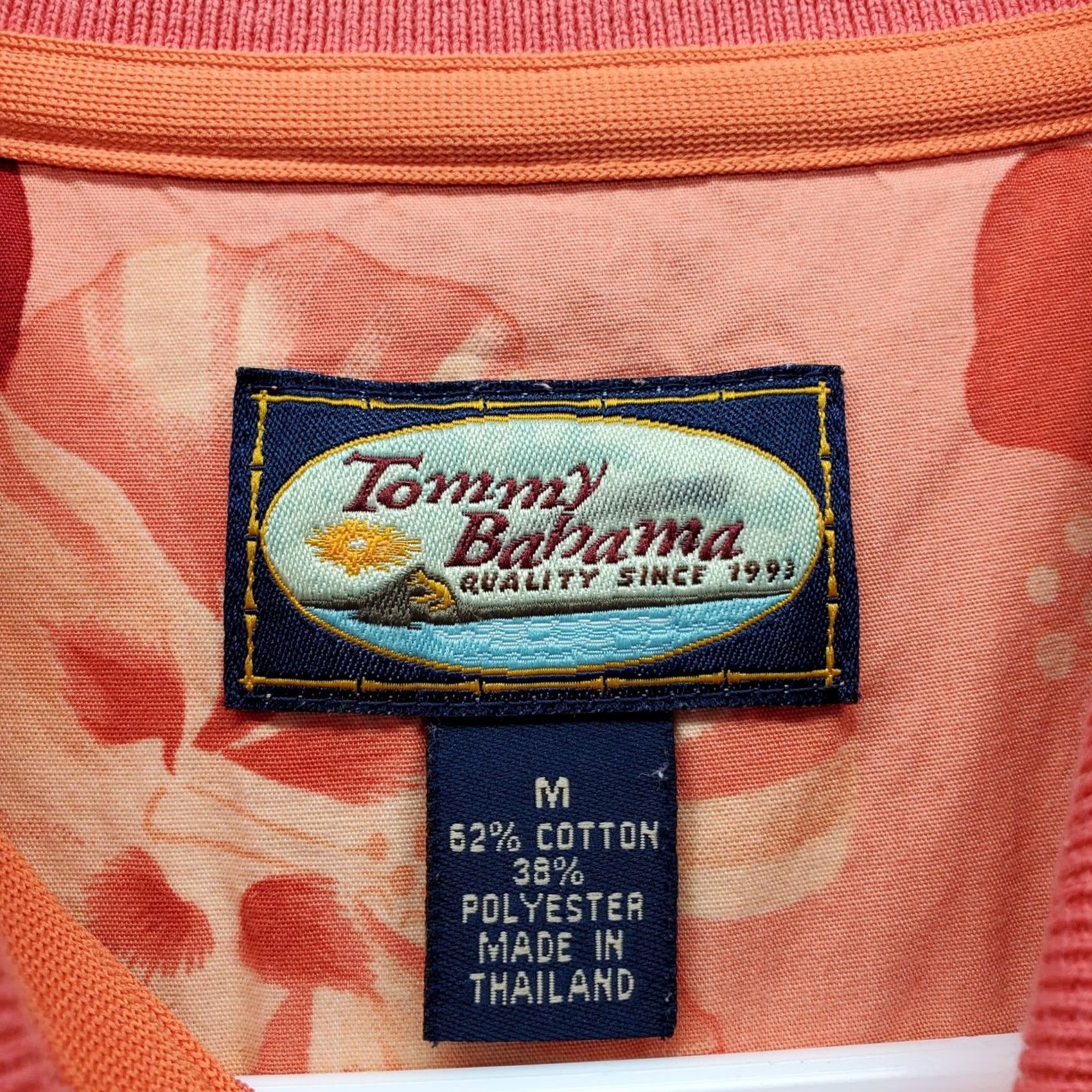 Tommy Bahama Tommy Bahama Polo Shirt Mens M Orange Relax Slit Collared Pointer Feature: Breathable, Easy Care, Slit Size US M / EU 48-50 / 2 - 6 Thumbnail