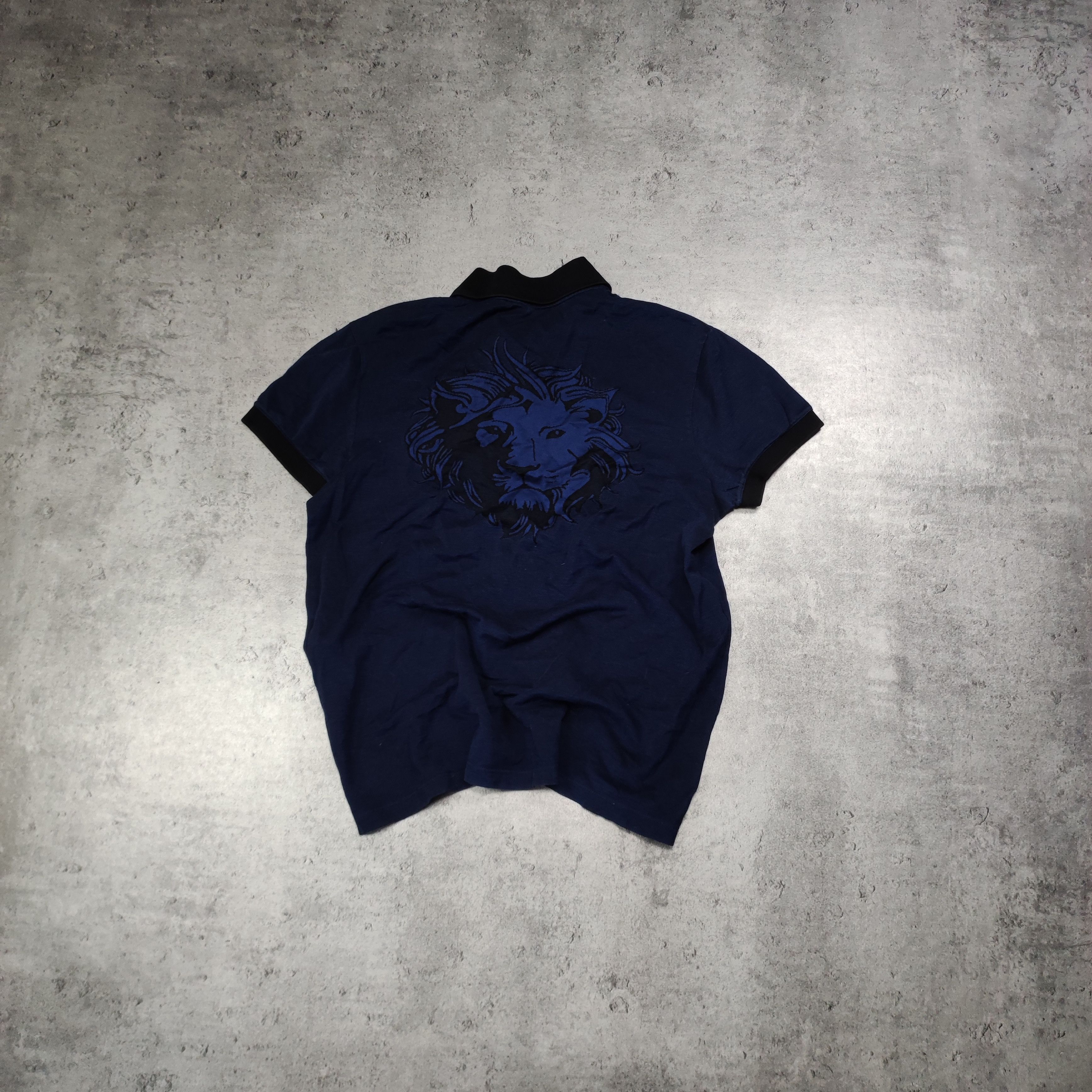 Versace × Versus Versace RARE Versus Gianni Versace Lion Head Skinny Polo Shirt Size US M / EU 48-50 / 2 - 1 Thumbnail