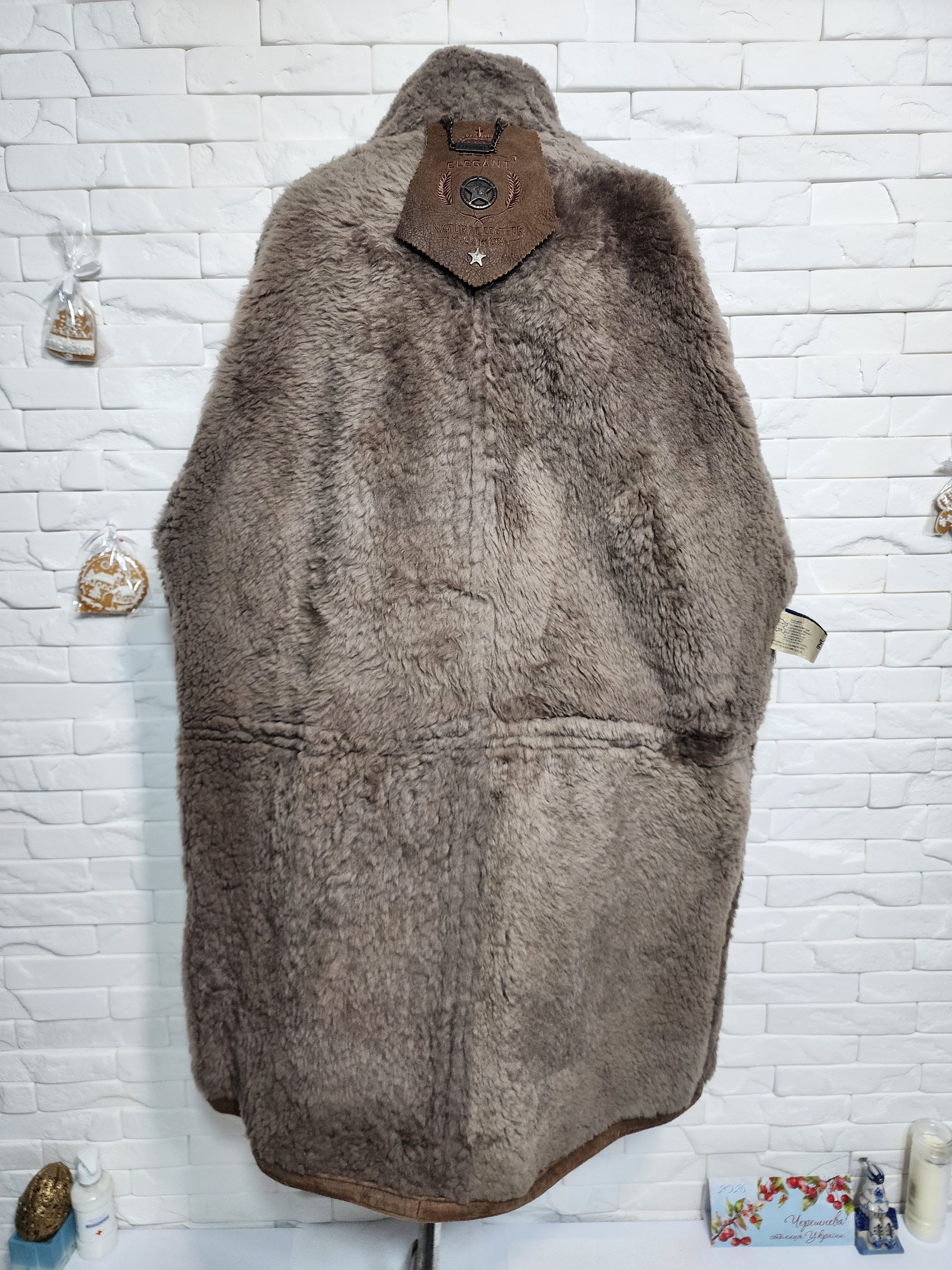 Furla Men's Brown Sheepskin Coat: Genuine Fur, Button Closure Size US XXL / EU 58 / 5 - 7 Thumbnail