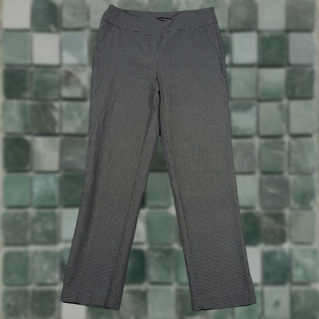 Vintage Hillary Radley Pants M Black Gingham Check Straight Leg Pull On Workwear Casual Dress Pants Womens Regular Size 32" / US 10 / IT 46 - 1 Thumbnail