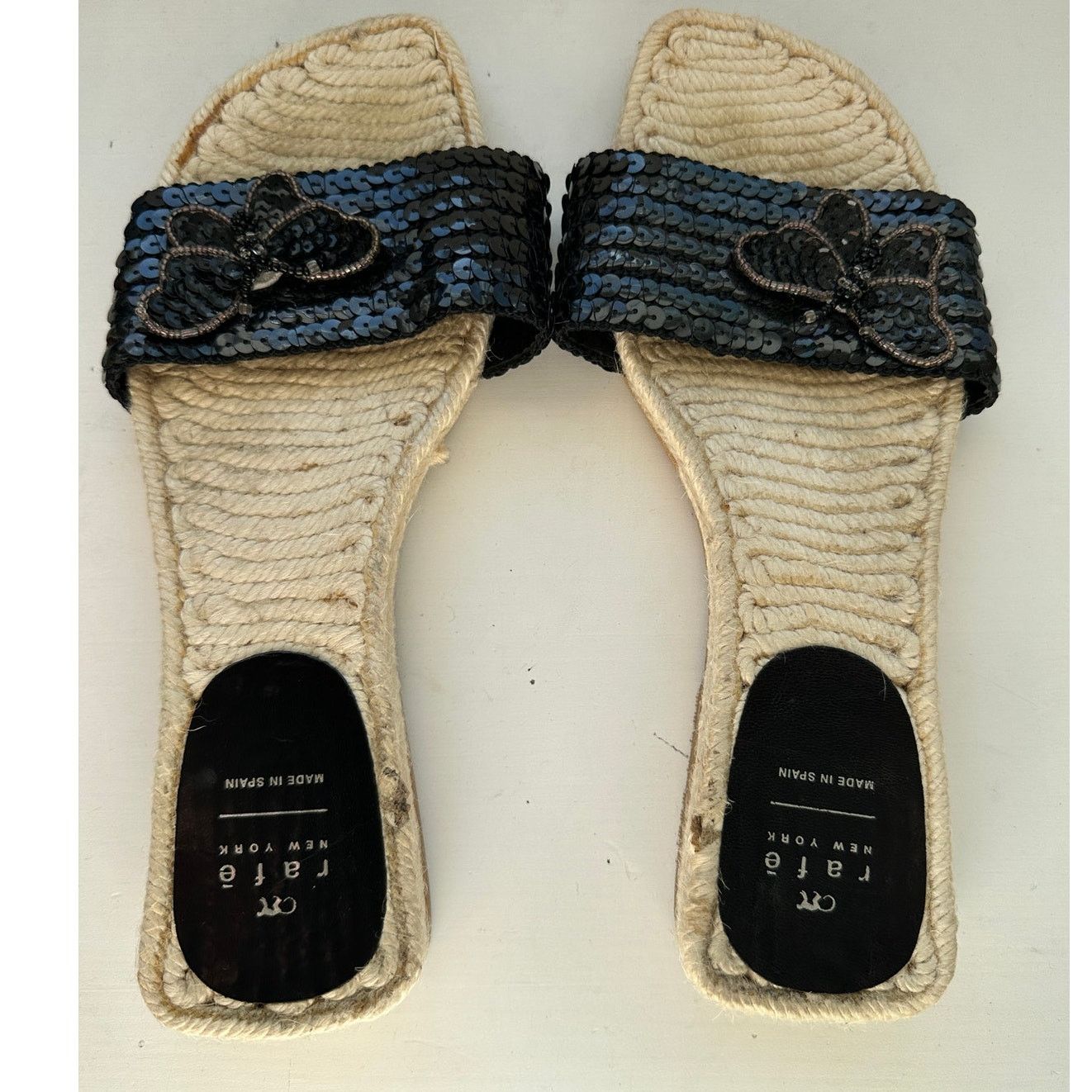 Other Rafe NY Black Sequin Butterfly Espadrille Sandal 38 / 7.5 Size US 7.5 / IT 37.5 - 1 Thumbnail