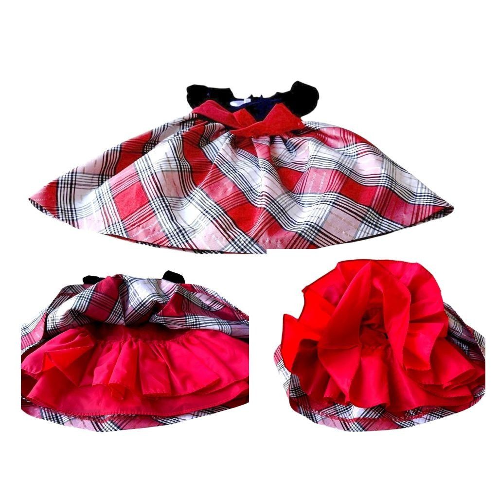 Other Bonnie Jean Velour Red Plaid Dress Toddler Girl 3T Christmas Size XS / US 0-2 / IT 36-38 - 5 Thumbnail