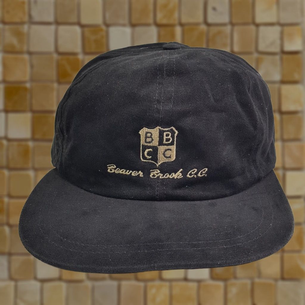 Brooks VINTAGE Beaver Brook Country Club PGA Logo Sports Snapback Golf Hat Baseball Cap 90s Mens Black Adjustable Cotton Twill Hat Size ONE SIZE - 1 Thumbnail