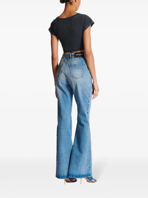 Balmain o1s1wg110526 Couture-Embroidered T-Shirt in Black Size M / US 6-8 / IT 42-44 - 4 Thumbnail