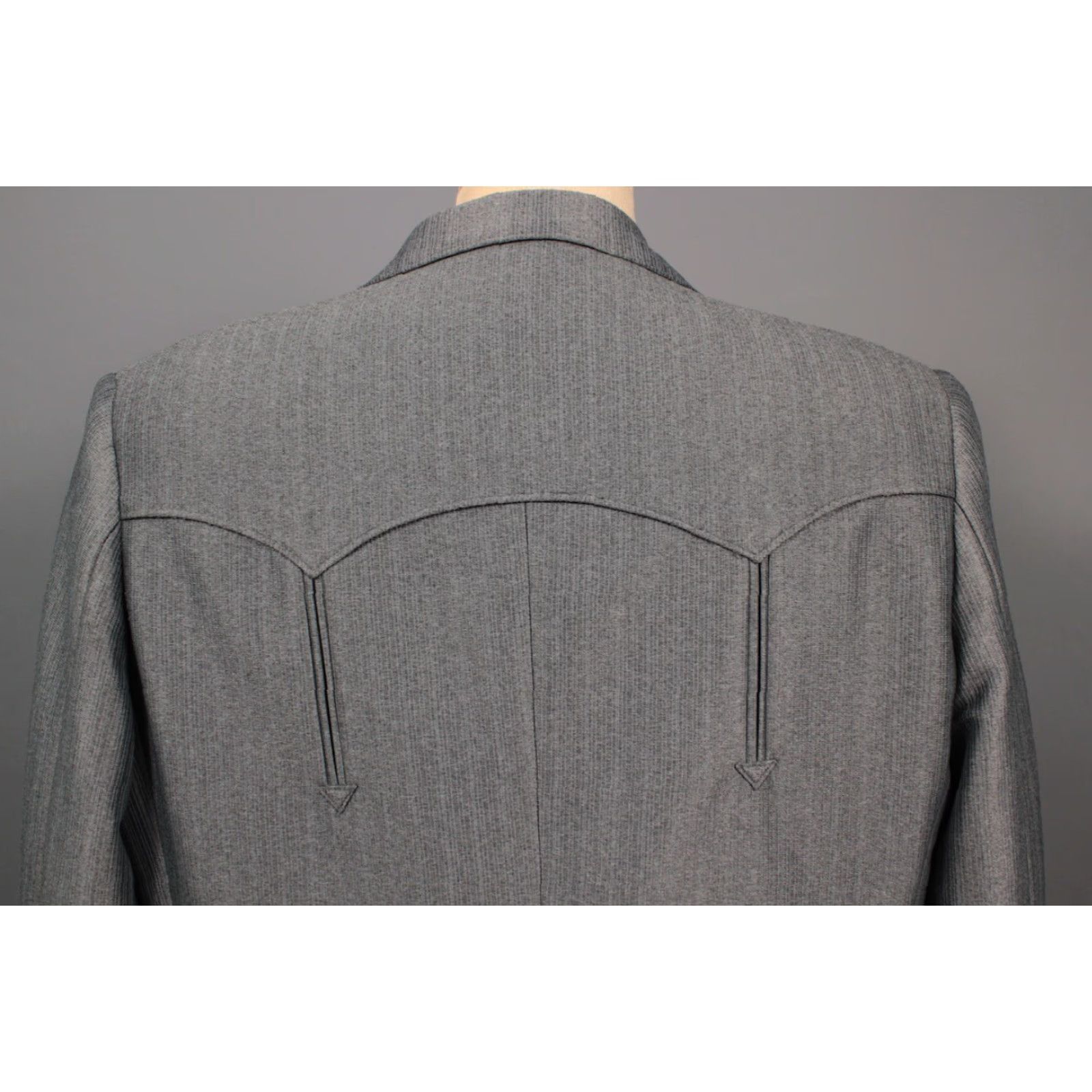 Vintage VINTAGE Pagano Western Leisure Suit Jacket Main Selling Point Shirt Mens 70s 46 XL Gray Polyester 36x28 49-inch Chest 70s Vintage Theme Mens Size 36R - 3 Thumbnail