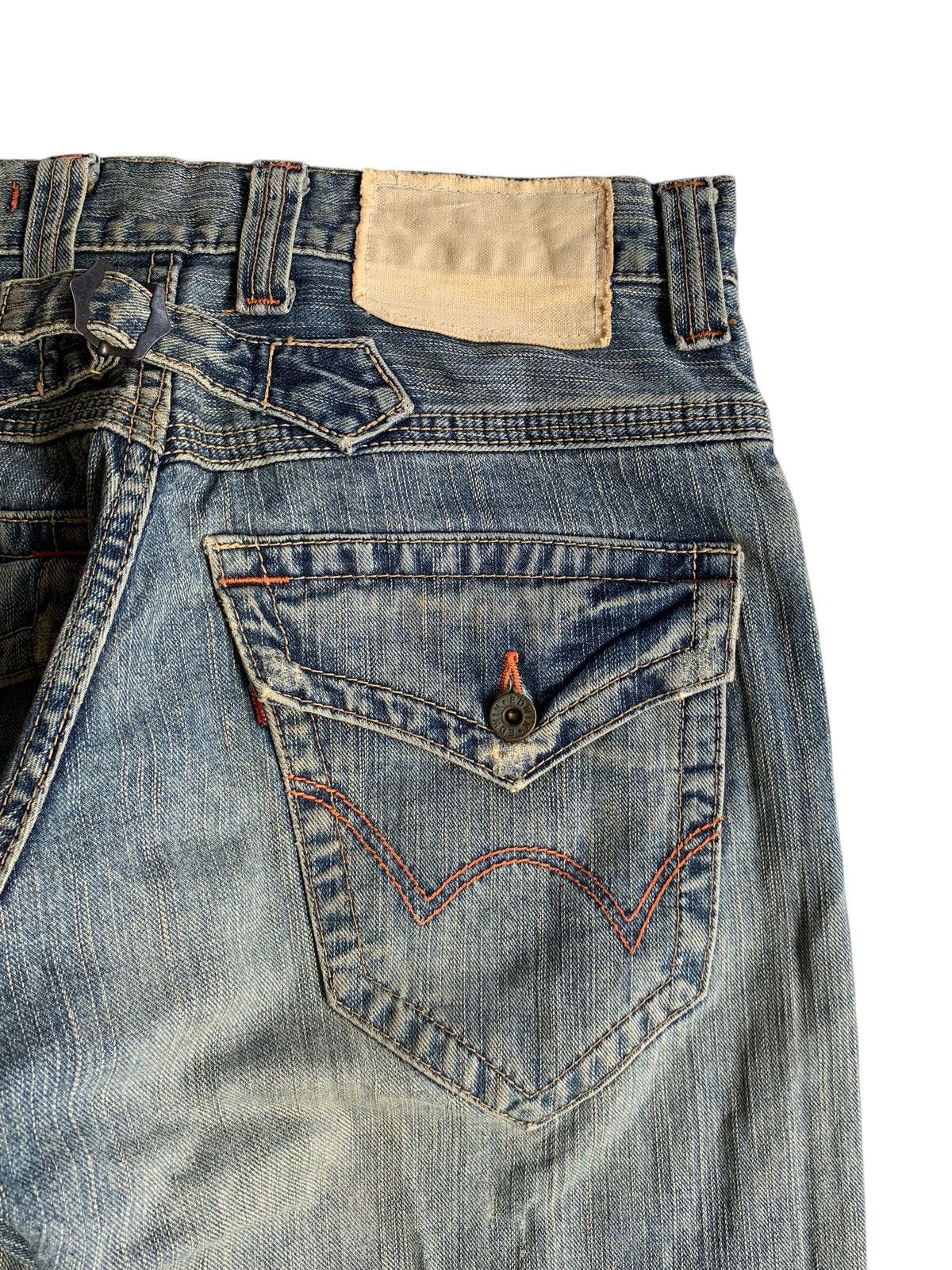 Kapital FLARE💥 EDWIN XVS BUCKLE BACK PUNK FADED DISTRESSED DENIM☠️ Size US 30 / EU 46 - 18 Thumbnail