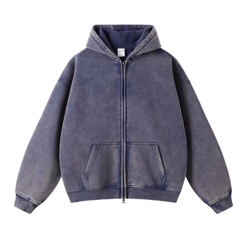 Japanese Brand × Vintage Blue Batik Fleece Zippered Hoodie Size US L / EU 52-54 / 3 - 1 Thumbnail