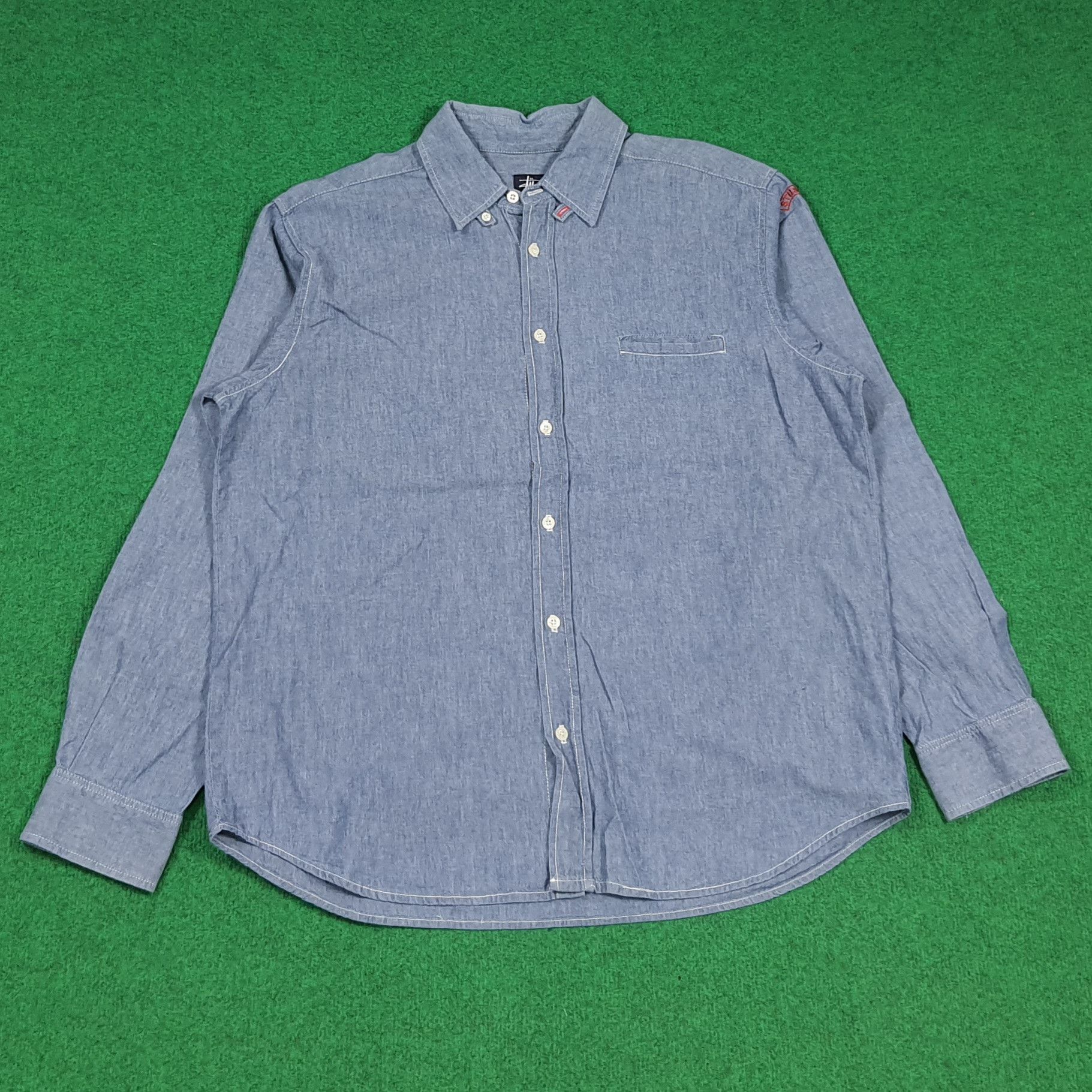 Stussy Vintage Stussy Blue Denim Style Button Up Shirt C294N24 Size US L / EU 52-54 / 3 - 3 Thumbnail
