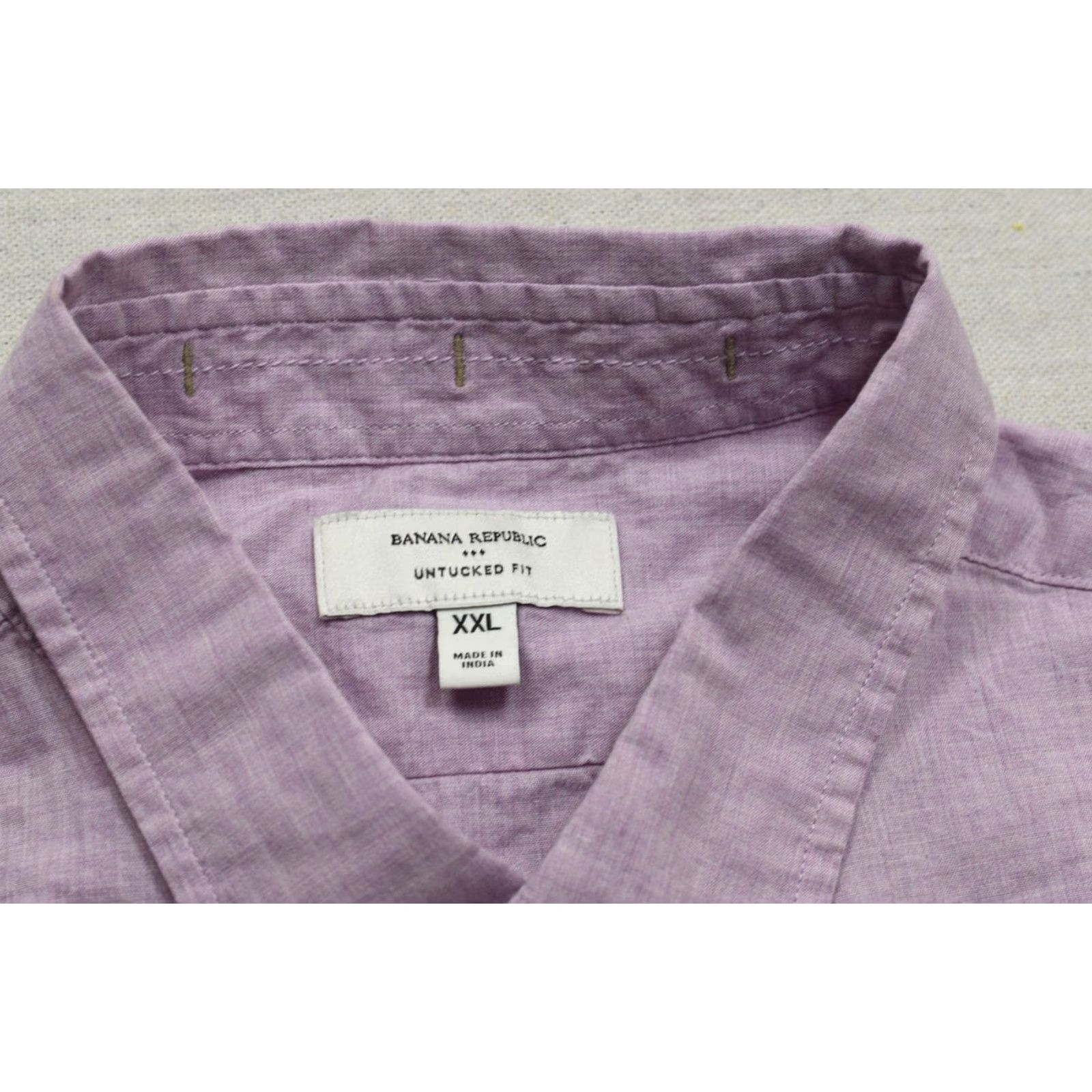 Banana Republic Banana Republic Untucked Fit XXL Purple Cotton Button Down Long Sleeve Shirt Mens Size US XXL / EU 58 / 5 - 6 Thumbnail