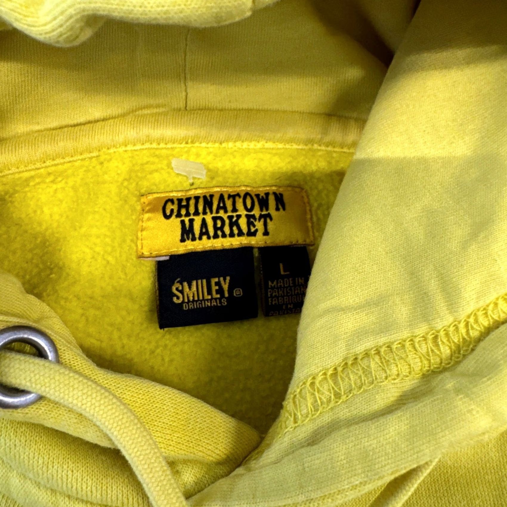 Vintage VINTAGE Chinatown Market Hoodie Pullover Sweatshirt Yellow Smiley Print L Men's Regular Size US L / EU 52-54 / 3 - 3 Thumbnail