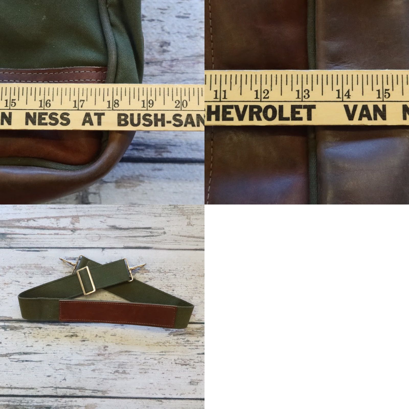 Orvis VINTAGE The Orvis Company Battenkill Leather and Green Canvas Duffle Travel Bag - Men - Green - Canvas - Bag Size ONE SIZE - 9 Thumbnail