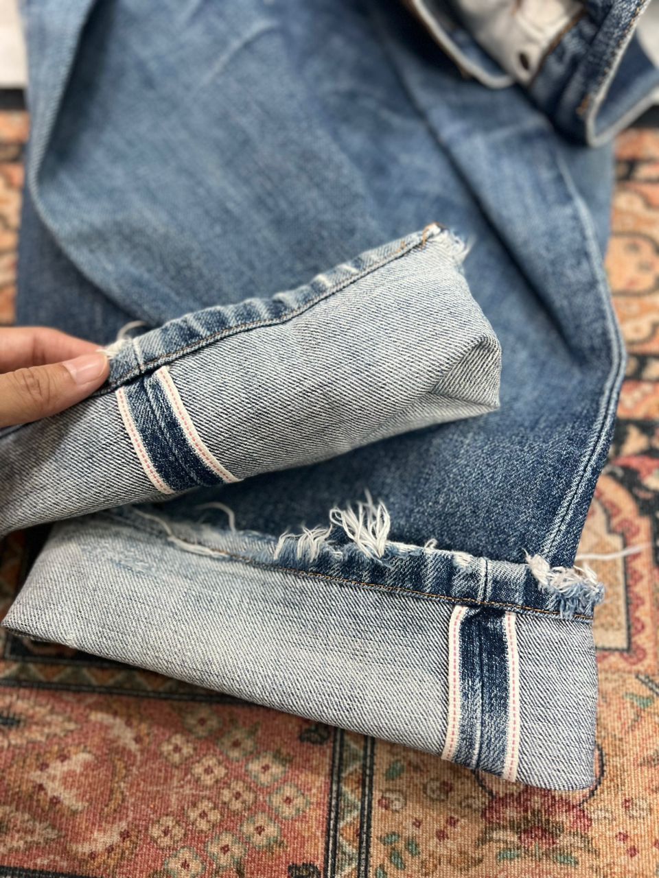 Levi's Vintage LVC Levis 502 Big E Distressed Size US 32 / EU 48 - 9 Thumbnail