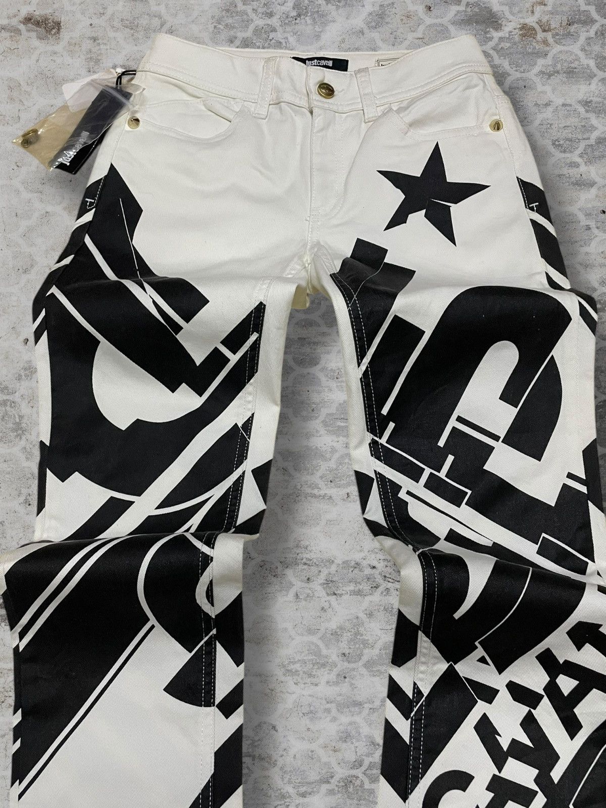 Just Cavalli Authentic Designer Just Cavalli Patterned Skinny Denim Size 24" / US 00 / IT 34 - 4 Thumbnail