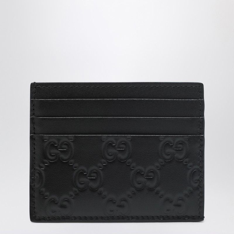 Gucci Gucci Black Gg Emblem Card Holder Size ONE SIZE - 1 Thumbnail