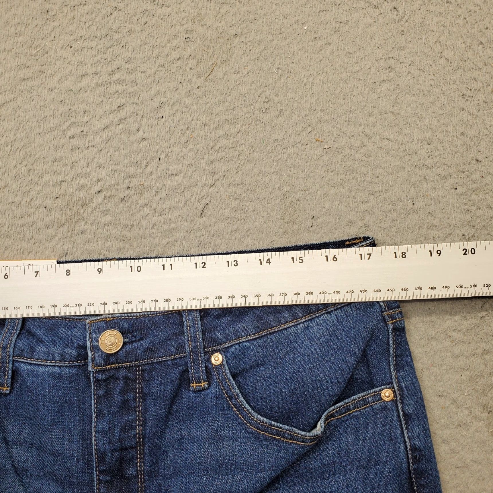 Vintage Seven7 Straight Leg Jeans Women 12 Blue Denim High Rise Through Hips 5-Pocket Design Regular Waist 28.25 Inseam NYT Size 34" / US 12 / IT 48 - 5 Thumbnail