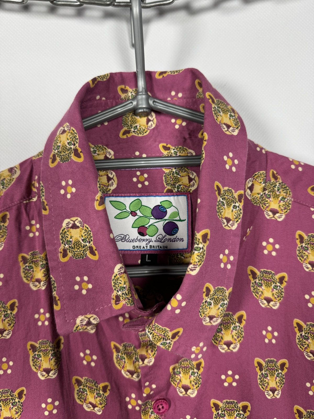 Other Blueberry London Long Sleeve Shirt Leopard Head Printed Sz L Size US L / EU 52-54 / 3 - 6 Thumbnail