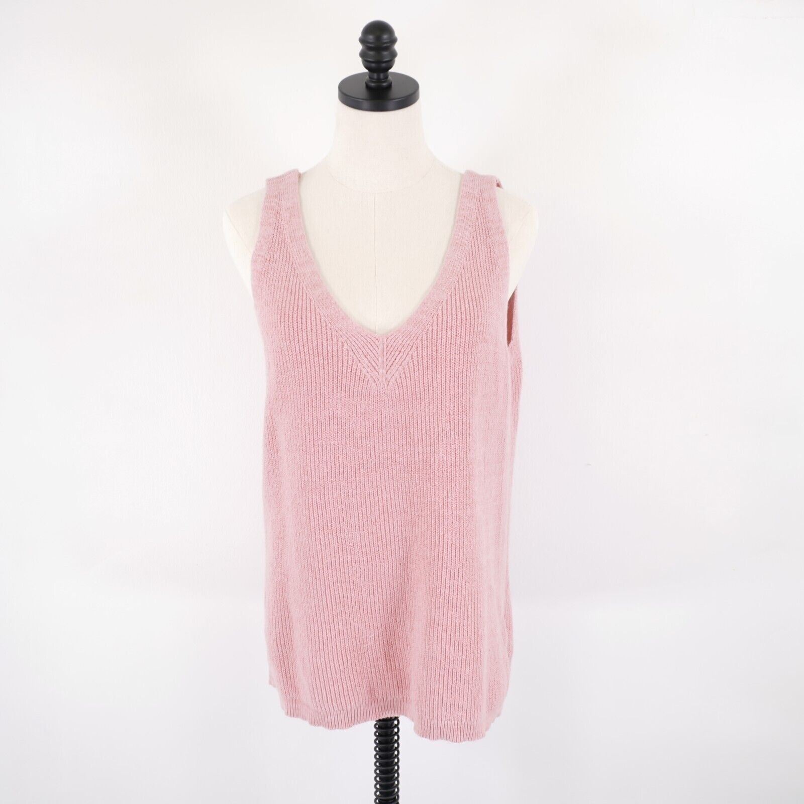Gap Gap Pink Ribbed Cotton V-Neck Sweater Vest Large Size L / US 10 / IT 46 - 1 Thumbnail
