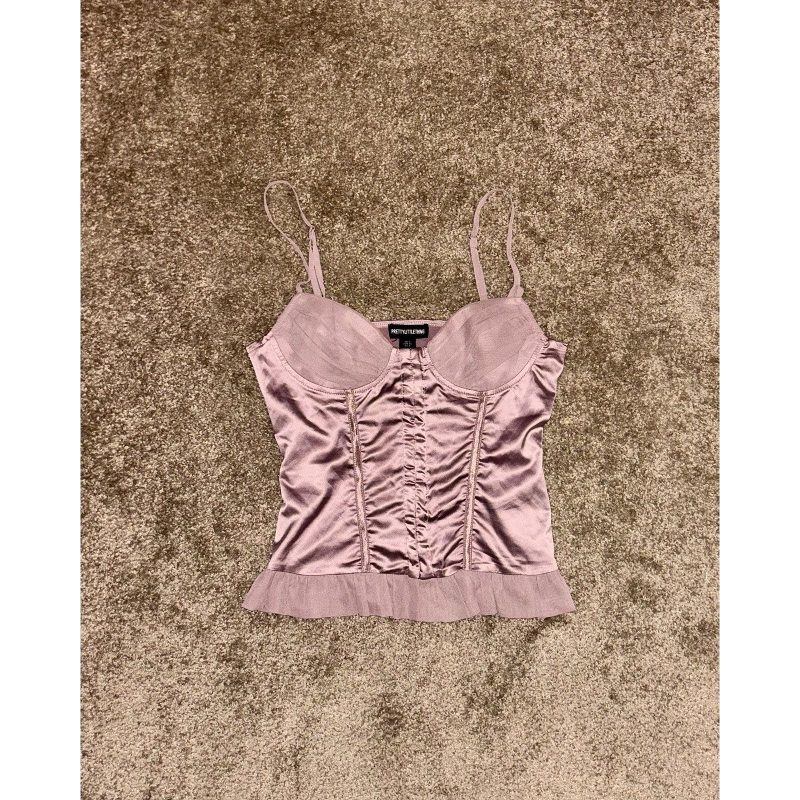 & Other Stories Women’s Mauve Satin Corset Bustier Top Size 4 Y2K Coquette Size S / US 4 / IT 40 - 2 Thumbnail