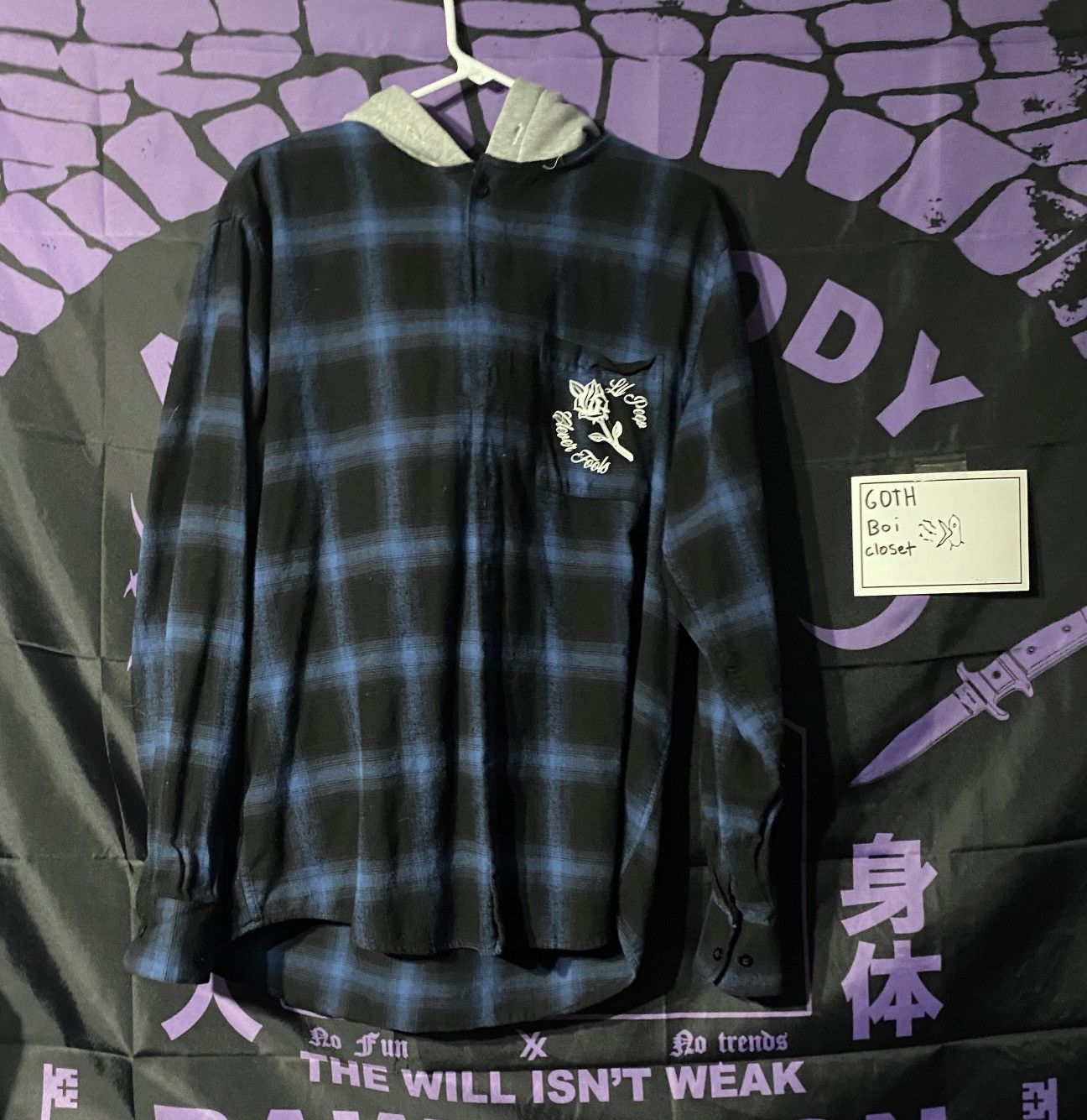Lil Peep Exit Life flannel hoodie Size US M / EU 48-50 / 2 - 2 Thumbnail