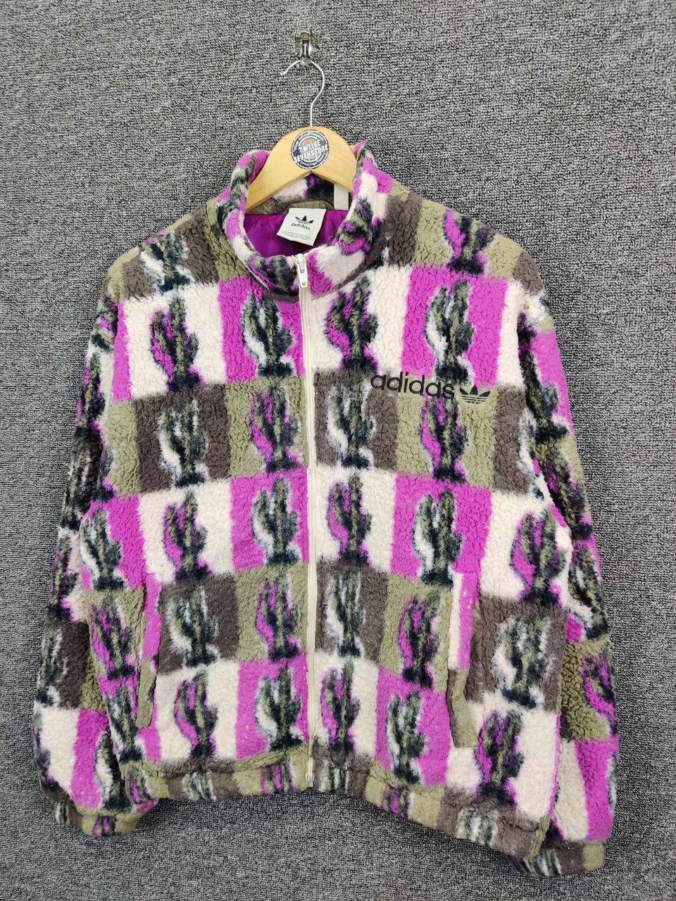 Adidas Vintage Adidas Trefoil Fleece Jacket Nice Design Size US M / EU 48-50 / 2 - 2 Thumbnail