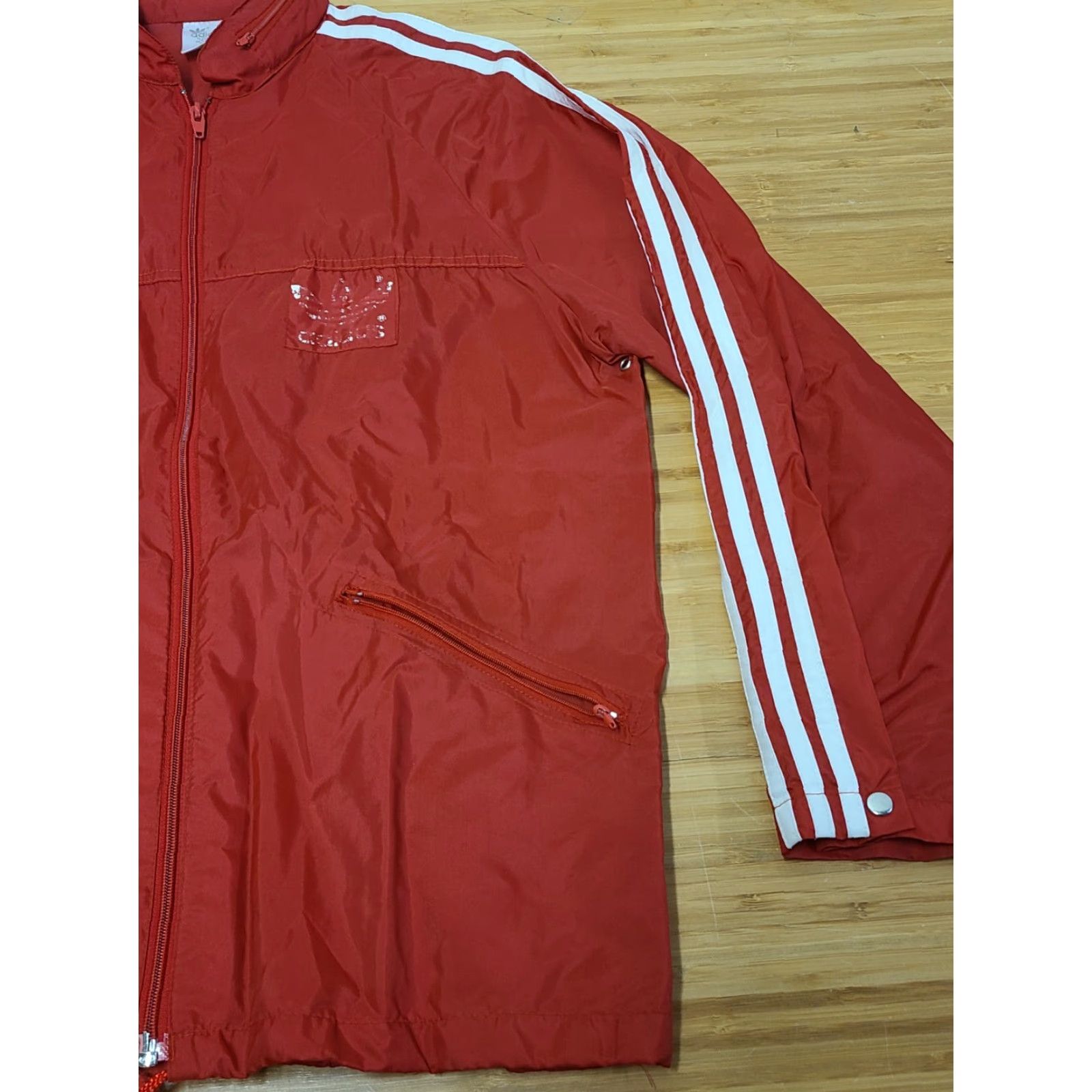 Adidas VINTAGE adidas Windbreaker Jacket Mens XL Red Hoodie 80s Nylon Softshell Regular Size US XL / EU 56 / 4 - 2 Thumbnail
