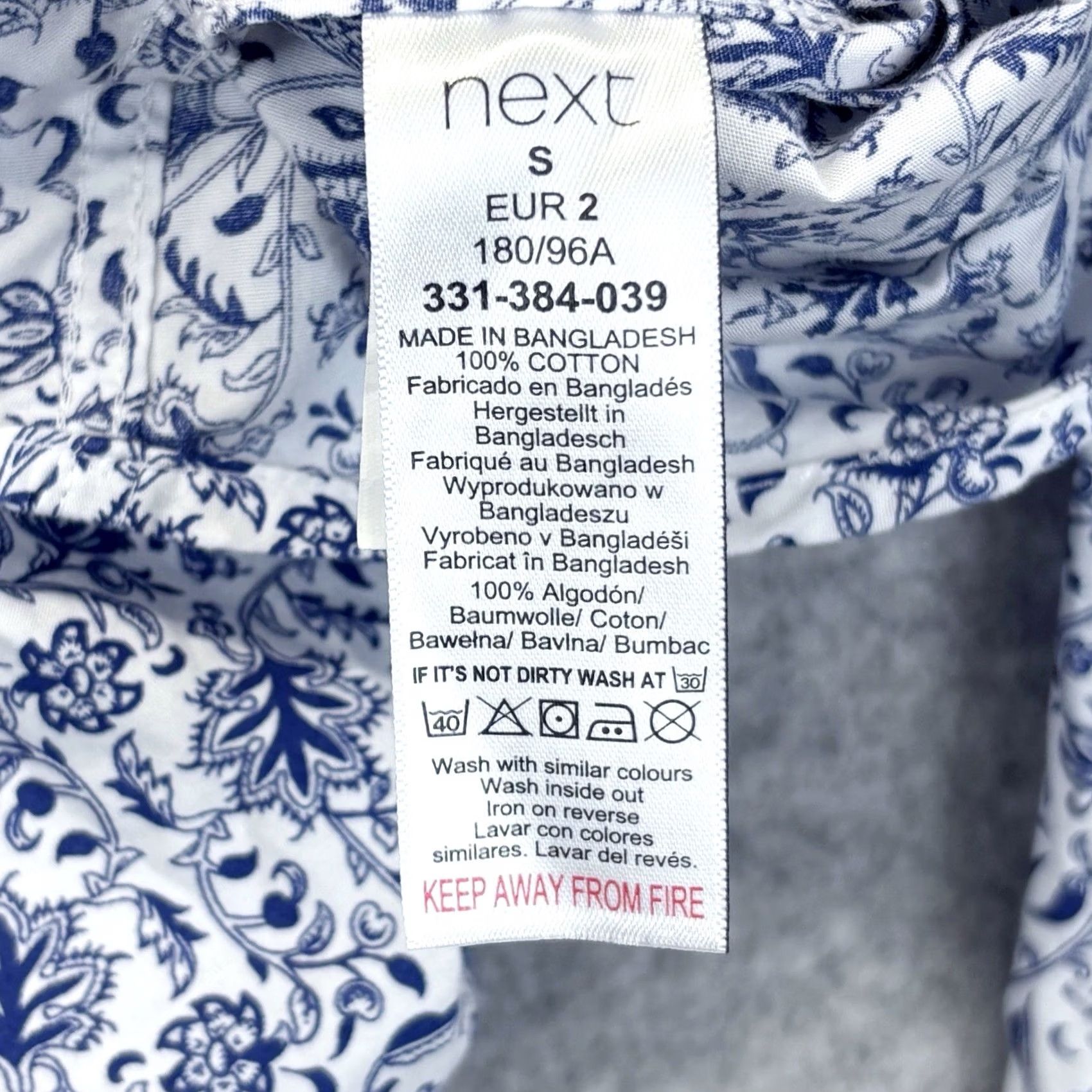 NEXT NEXT Floral Print Shirt Navy White, Short/Long Sleeve? Button-Up Regular Fit Mens Small — Cotton, Casual, Vintage: No Size US S / EU 44-46 / 1 - 6 Thumbnail