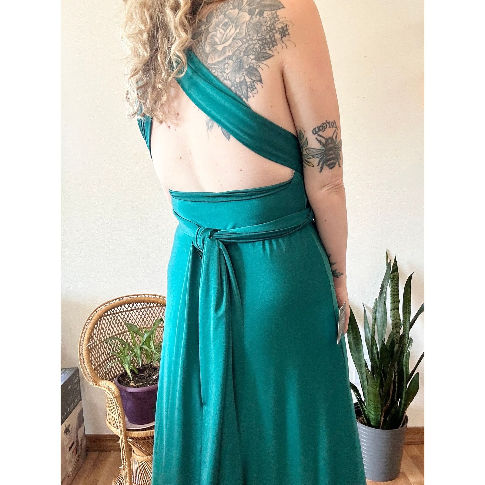 Other Lulu’s Dark Teal Convertible Strap Gown size Large Size L / US 10 / IT 46 - 3 Thumbnail