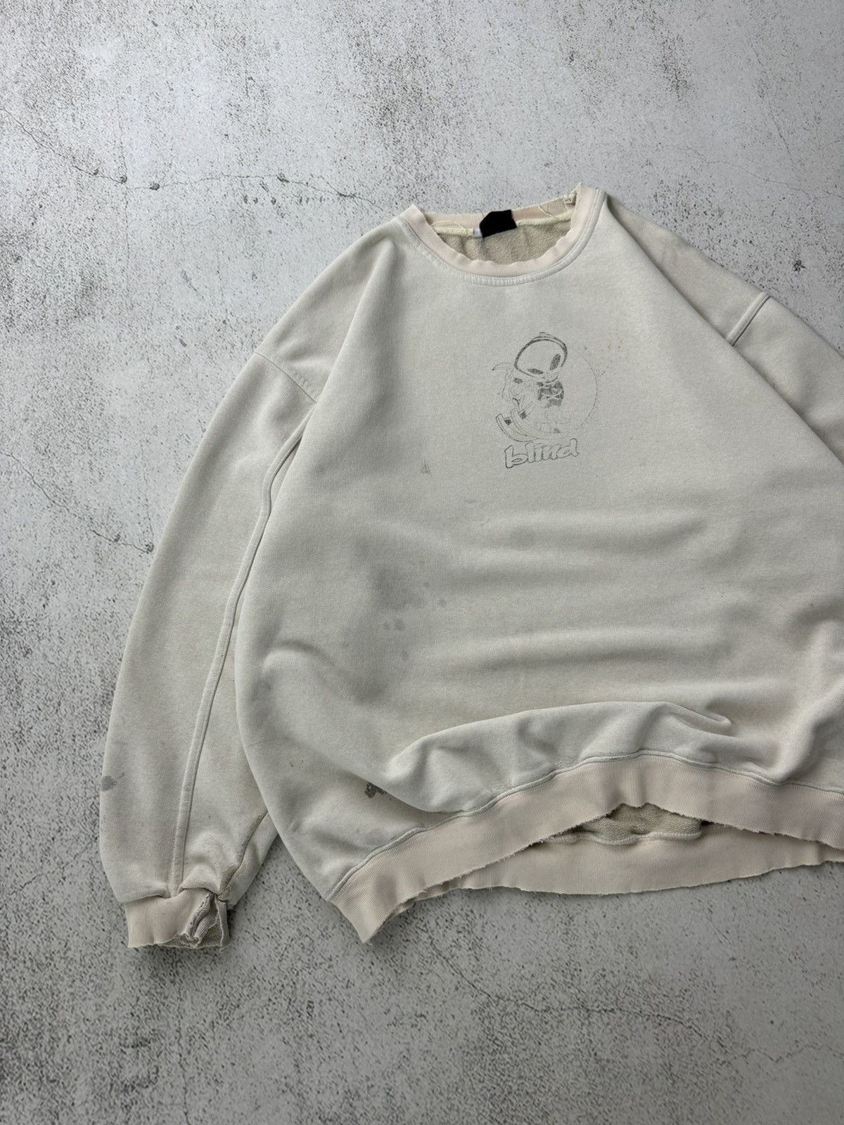 Stussy × Vintage Blind Vintage True Faded Trashed Sweatshirt Size US XL / EU 56 / 4 - 3 Thumbnail