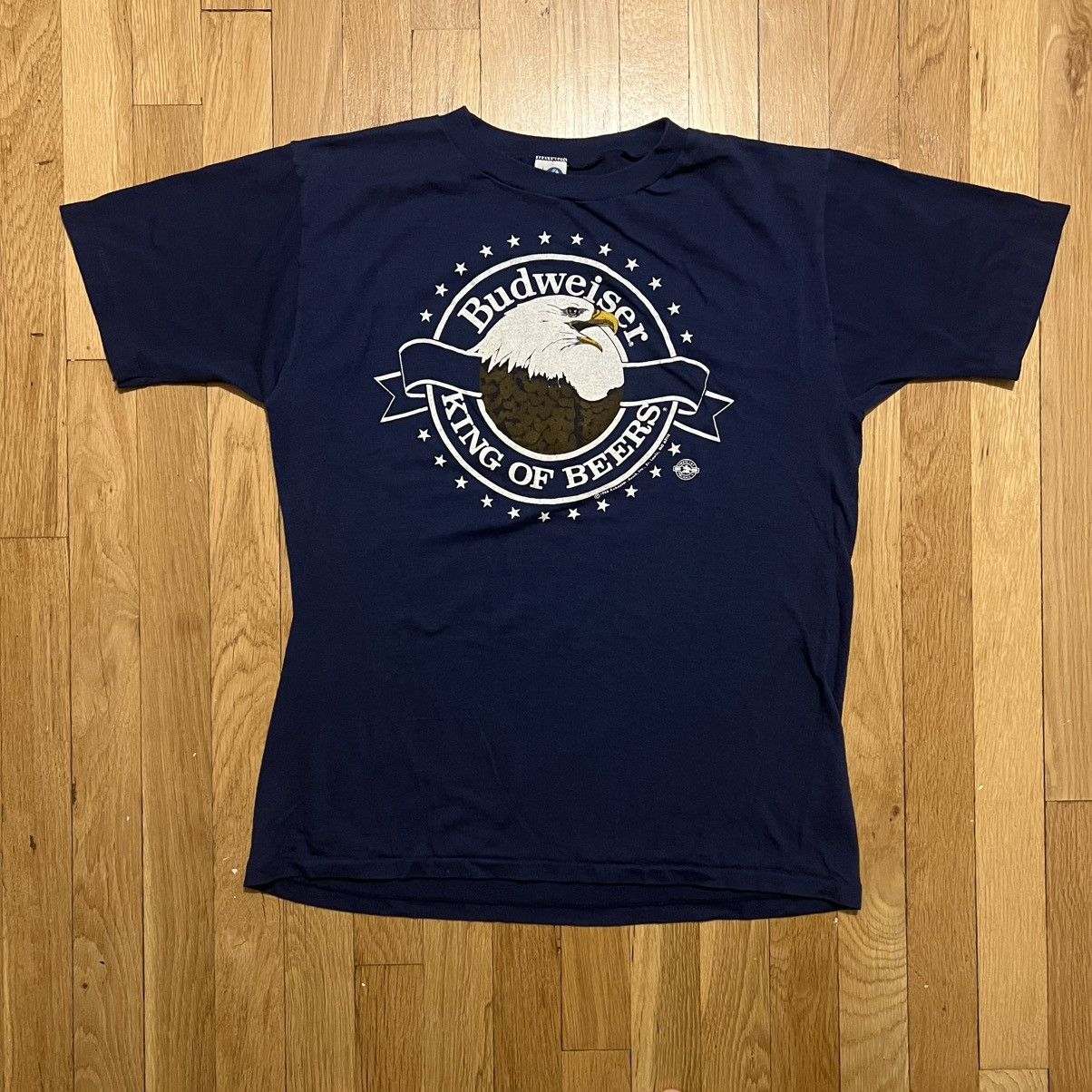 Budweiser Vintage 1986 Budweiser King Of Beers Large Blue T Shirt Size US L / EU 52-54 / 3 - 1 Thumbnail
