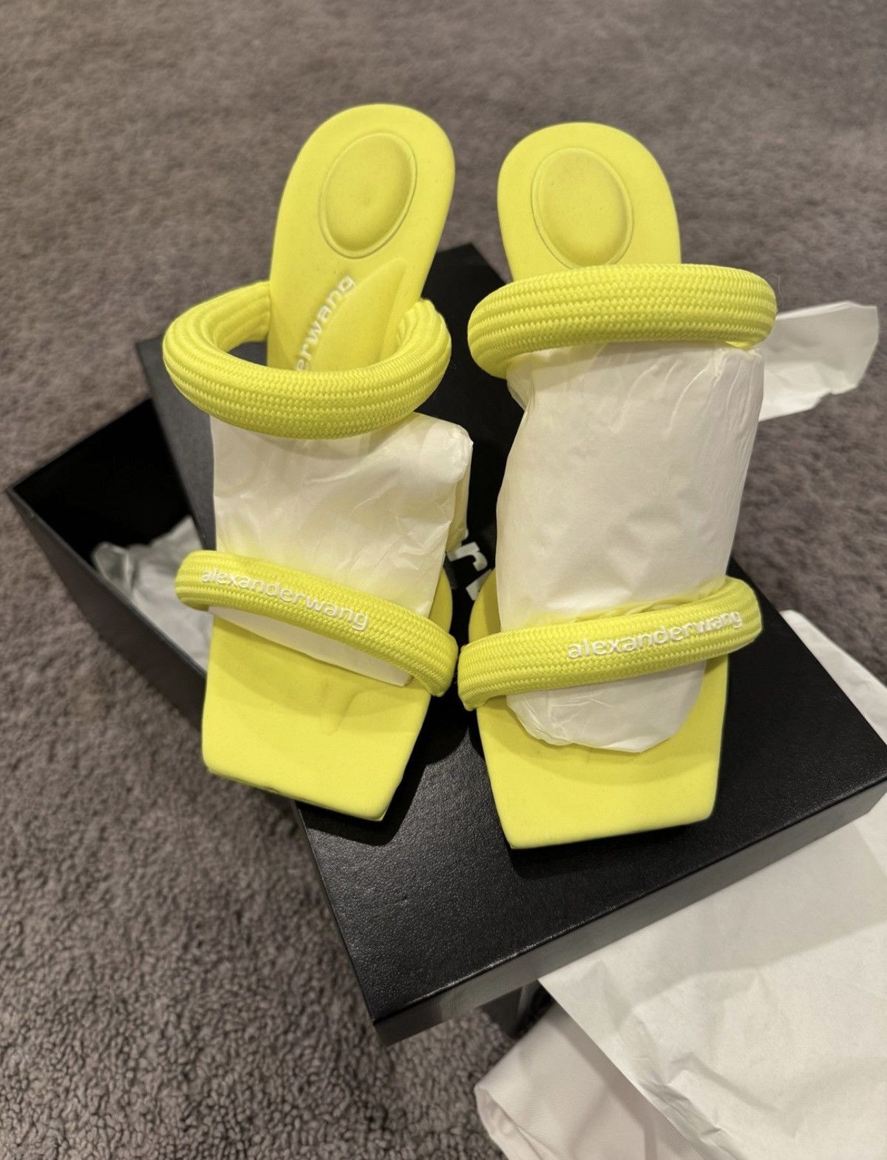 Alexander Wang Alexander Wang Julie Tubular Webbing Sandal in Fluo Yellow Size US 6 / IT 36 - 3 Thumbnail