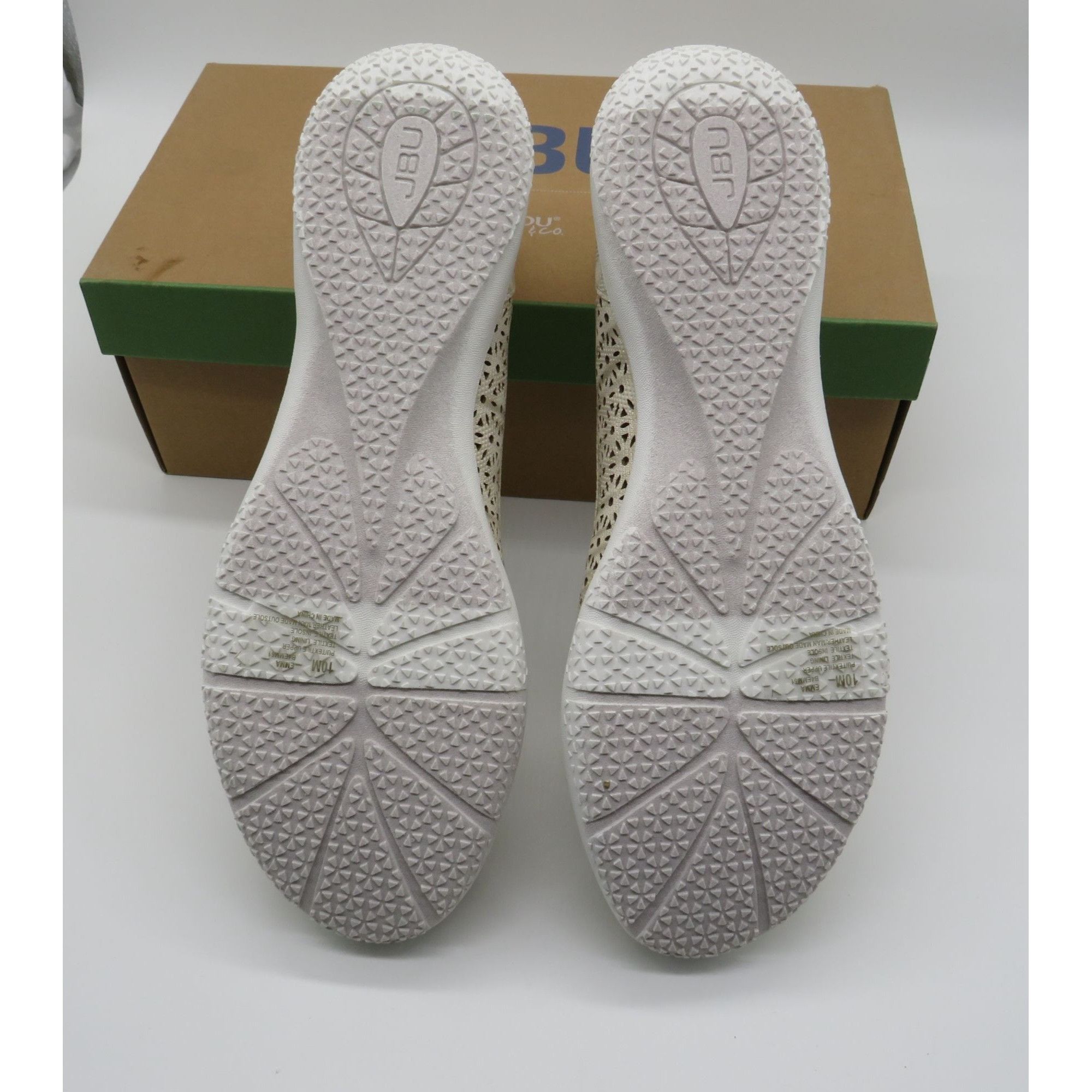 Other JBU Women's Cream Shimmer Laser-Cut Slip-On Flats Size 10 NE Size US 10 / IT 40 - 8 Thumbnail