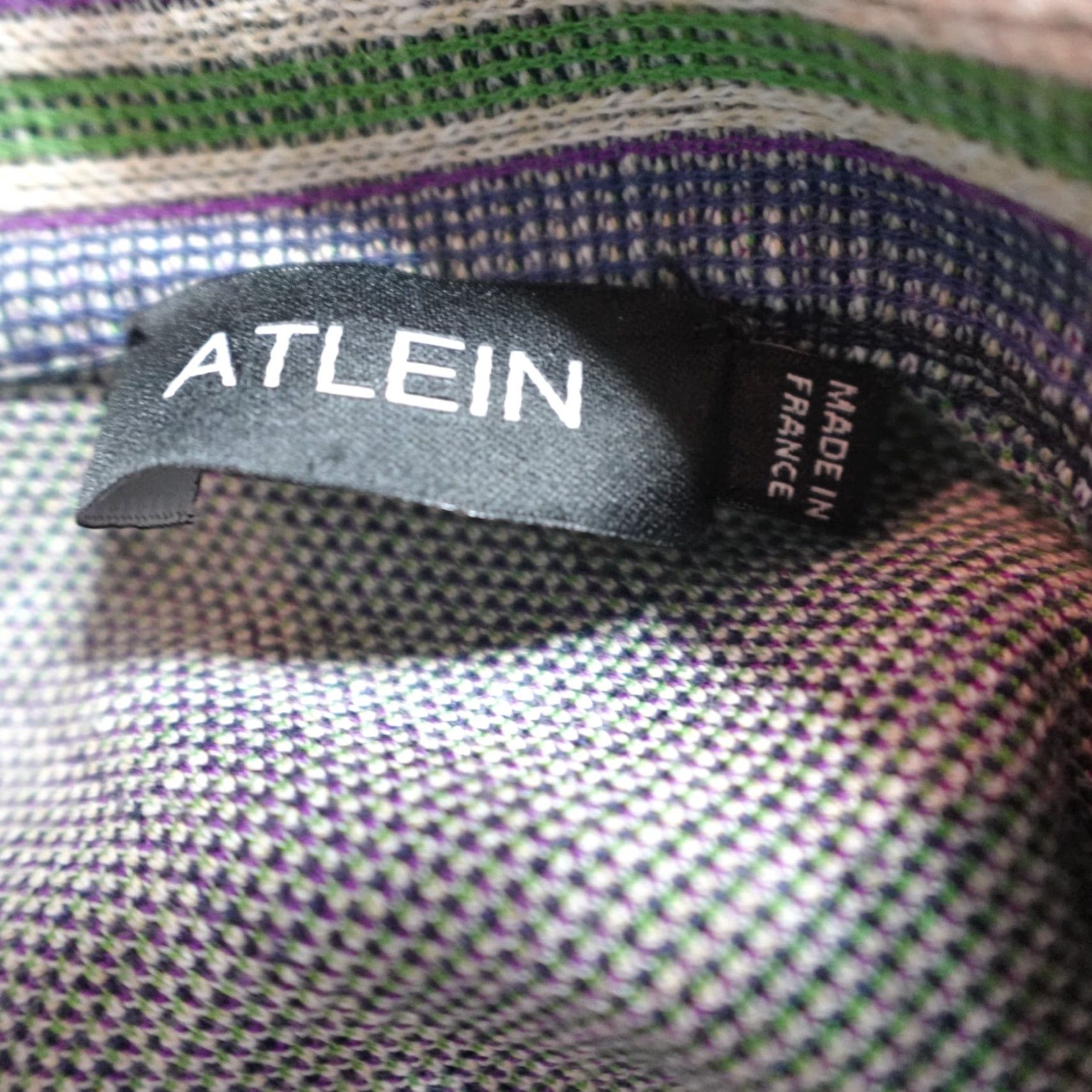 Vintage Atlein Sweater Cardigan Blue Striped 8 Long Sleeve Knit Cotton Blend Women's Made in France 8 Regular Women Size M / US 6-8 / IT 42-44 - 2 Thumbnail
