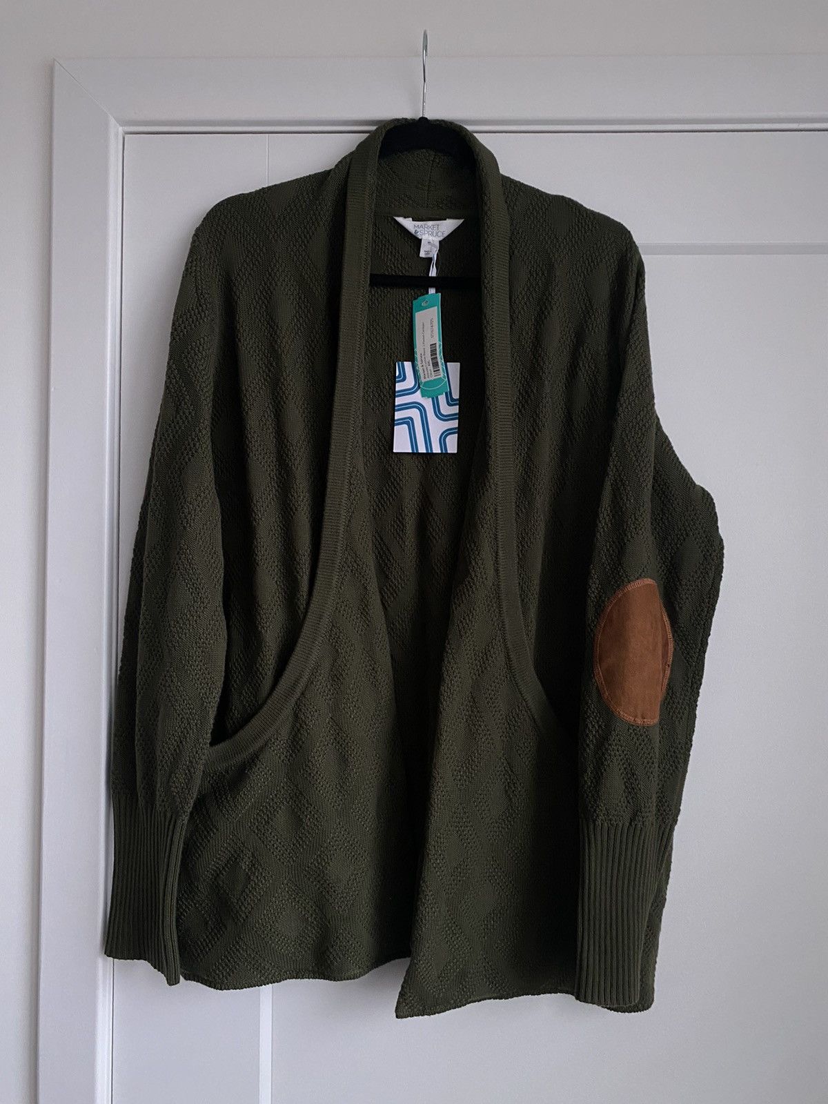 Other Market & Spruce Antoine Cotton J Pocket Cardigan Olive Green Size XXL / US 16-18 / IT 52-54 - 6 Thumbnail