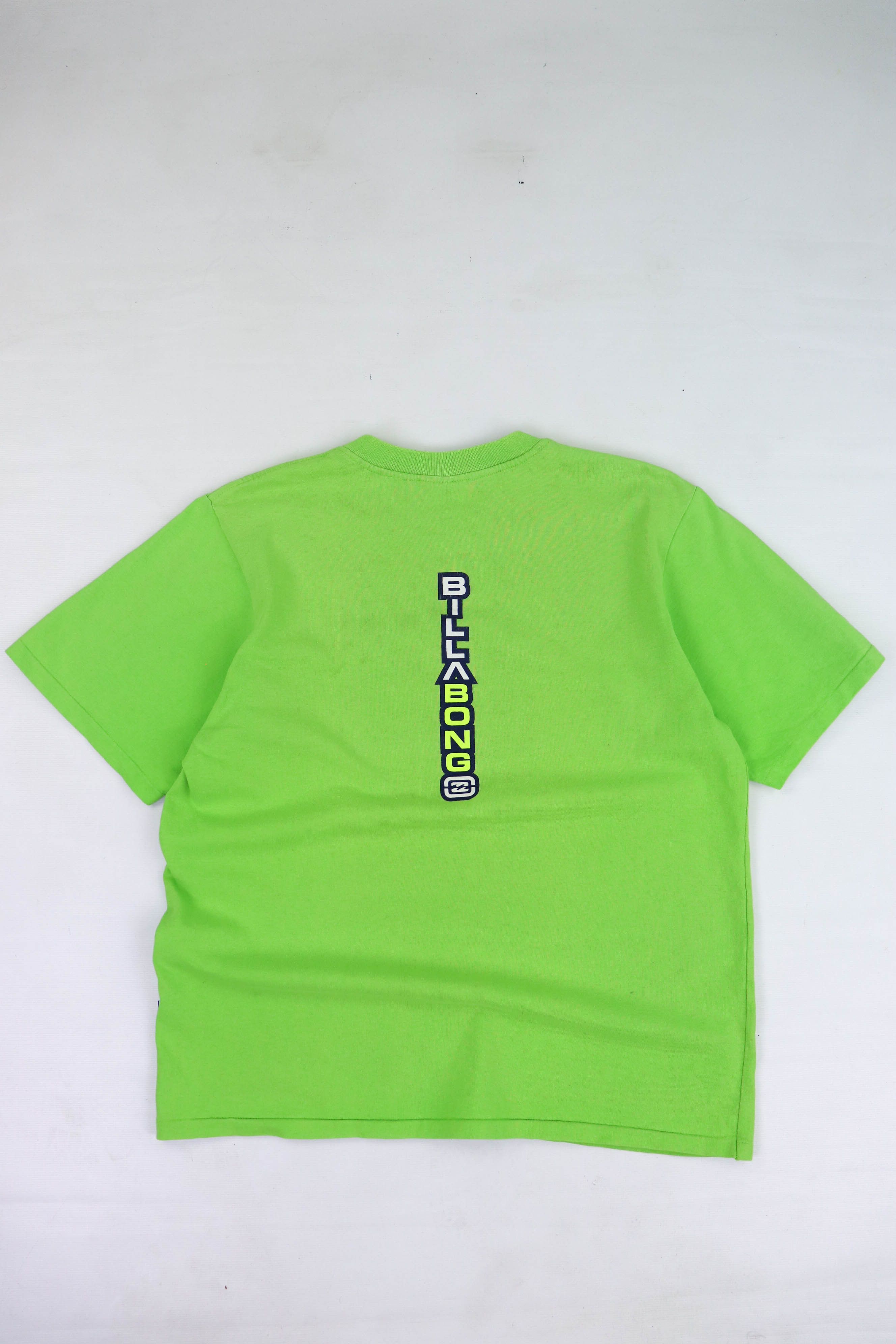 Billabong Billabong 00s Vintage Made in Fiji Neon Green Cotton T-shirt Size US M / EU 48-50 / 2 - 2 Thumbnail