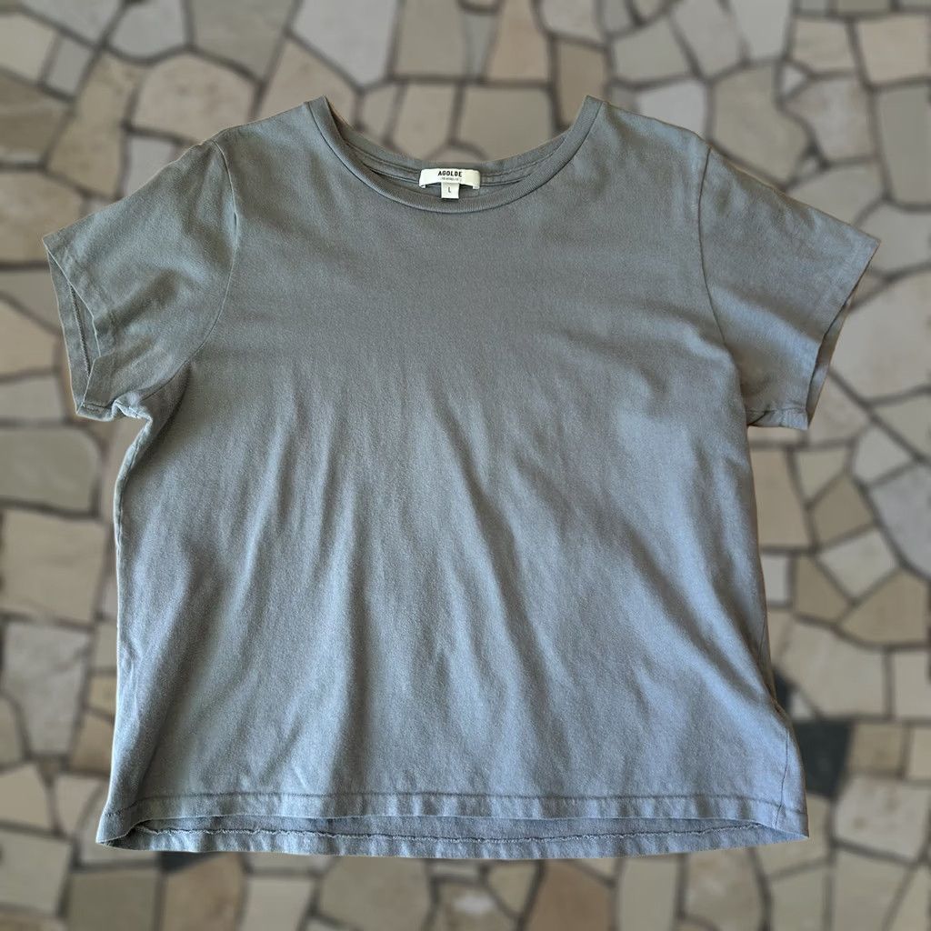 Agolde VINTAGE Agolde T-Shirt Shirt Womens 100% Cotton Crew Neck Short Sleeve Logo Solid Gray XS? Size L / US 10 / IT 46 - 1 Thumbnail