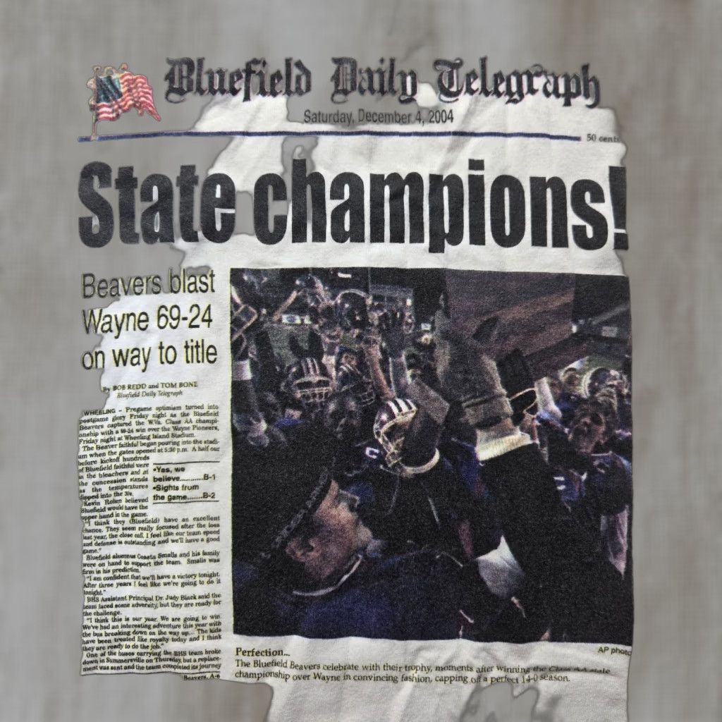 Vintage Bluefield Virginia VA State Champions Football 2004 T-Shirt Adult Men's 2XL XXL Shirt Mens 2XL White Size US XXL / EU 58 / 5 - 1 Thumbnail