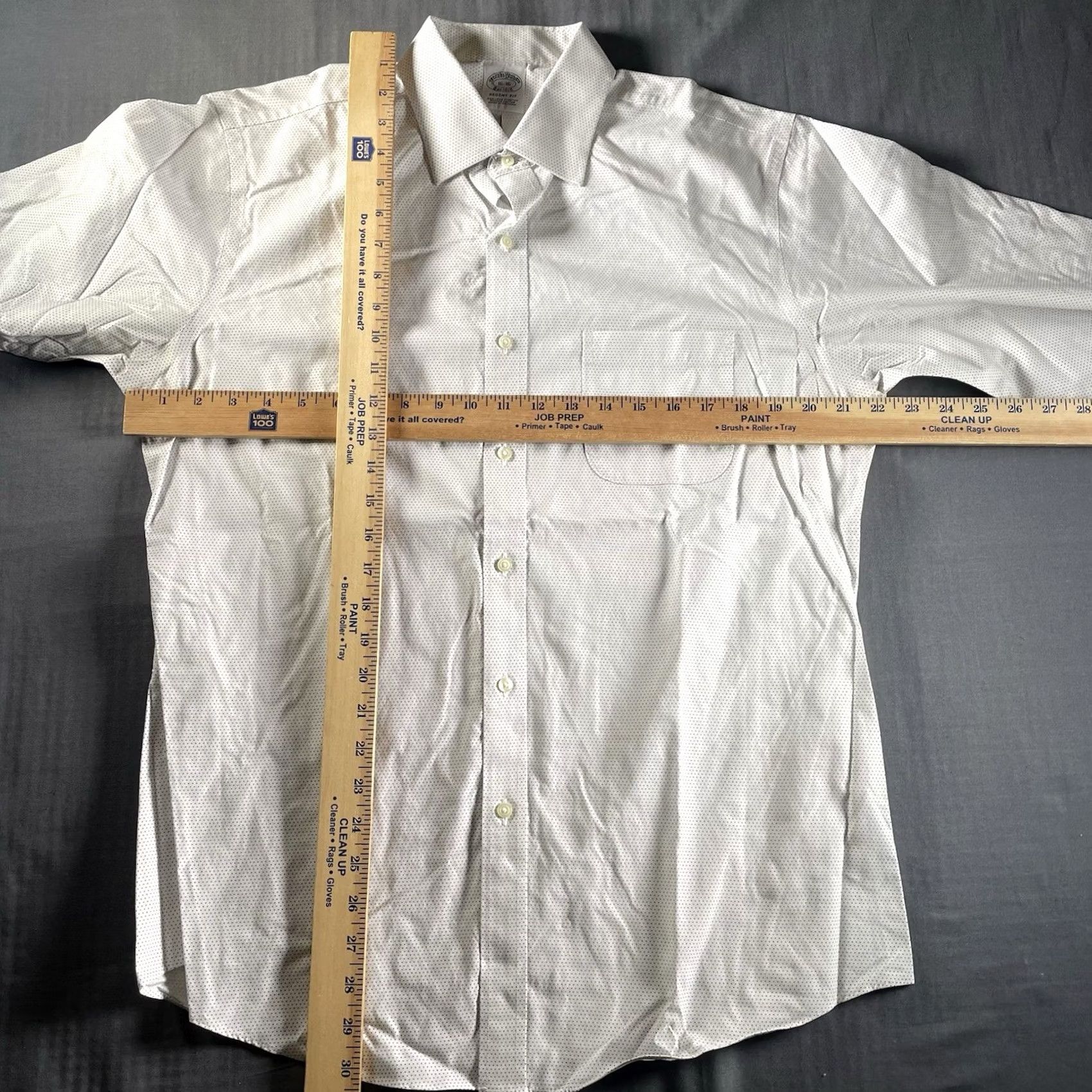 Brooks Brothers Brooks Brothers Shirt Mens Large 16 36 White Dot Pattern Regent Dress Button Up - Regular Fit, Long Sleeve, Cotton, White, Non-Iron, Machine Washable Size 42R - 4 Thumbnail