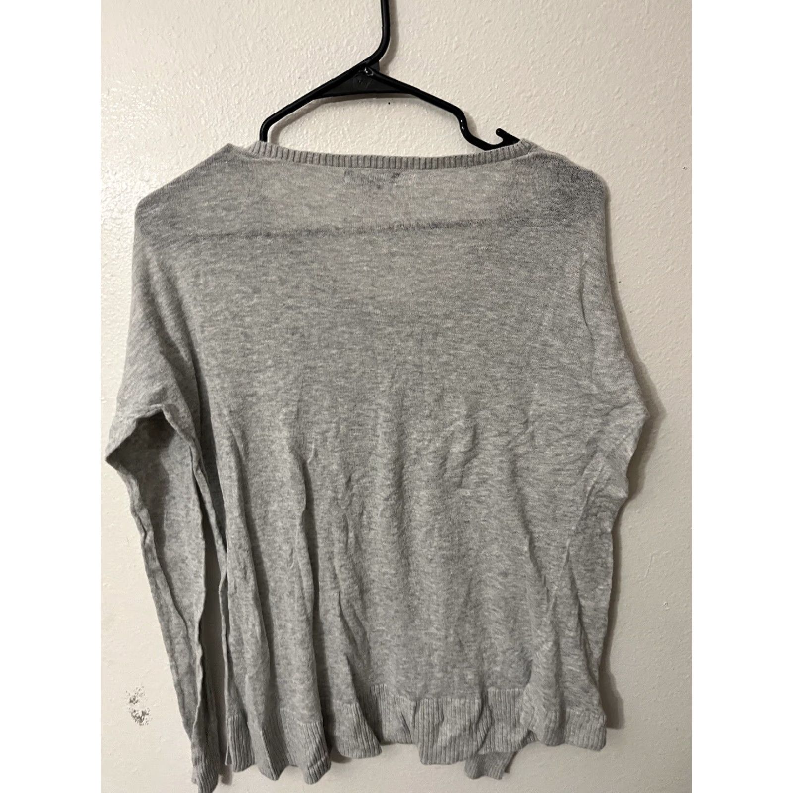 Gap VINTAGE Gap Gray Sweater Women Solid V Neck Long Sleeve Size Large Adult Women Size L / US 10 / IT 46 - 2 Thumbnail